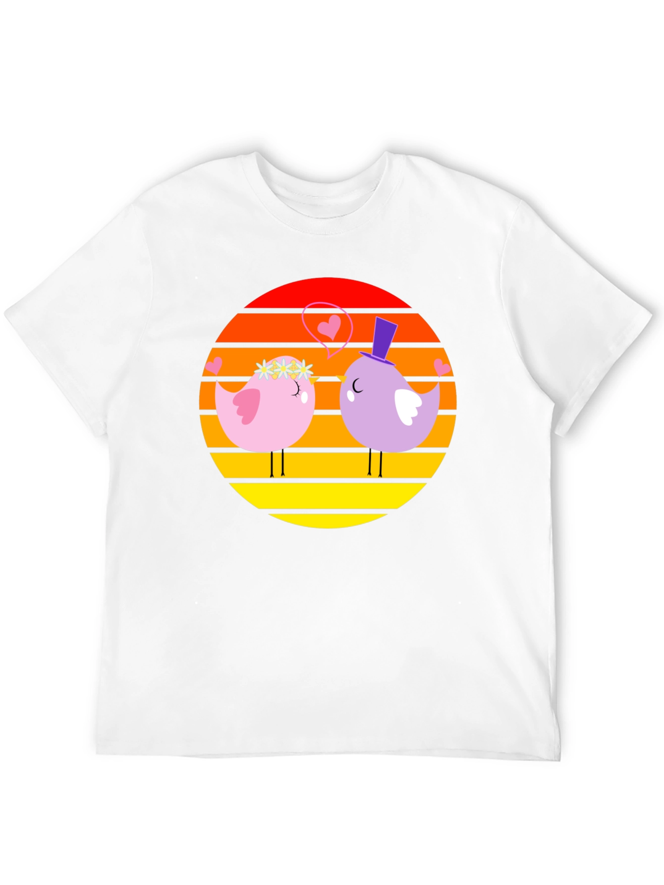 Lovebirds Graphic Tee - Romantic Bird Design T-Shirt