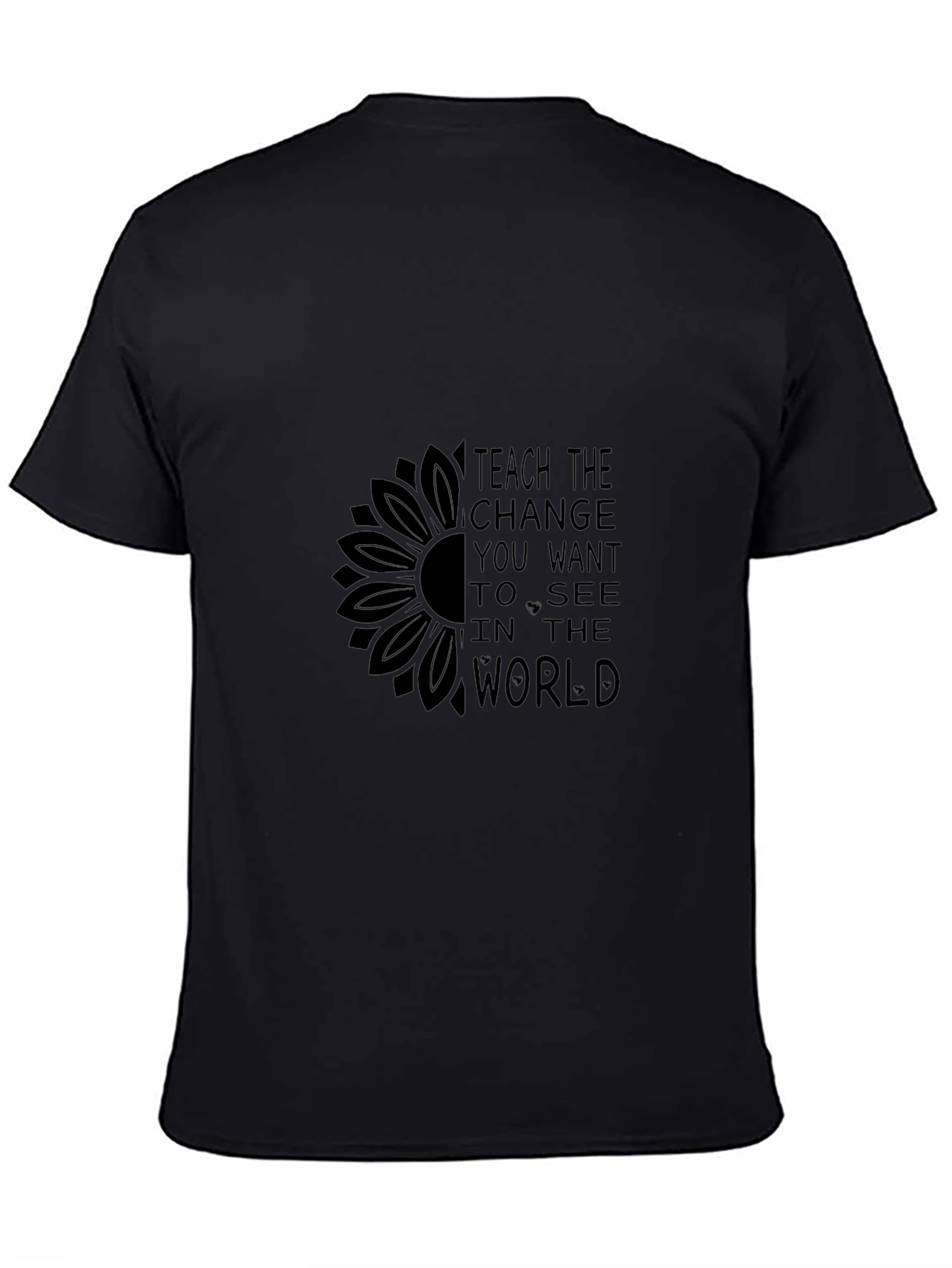 Inspirational Sunflower Graphic Tee - Black