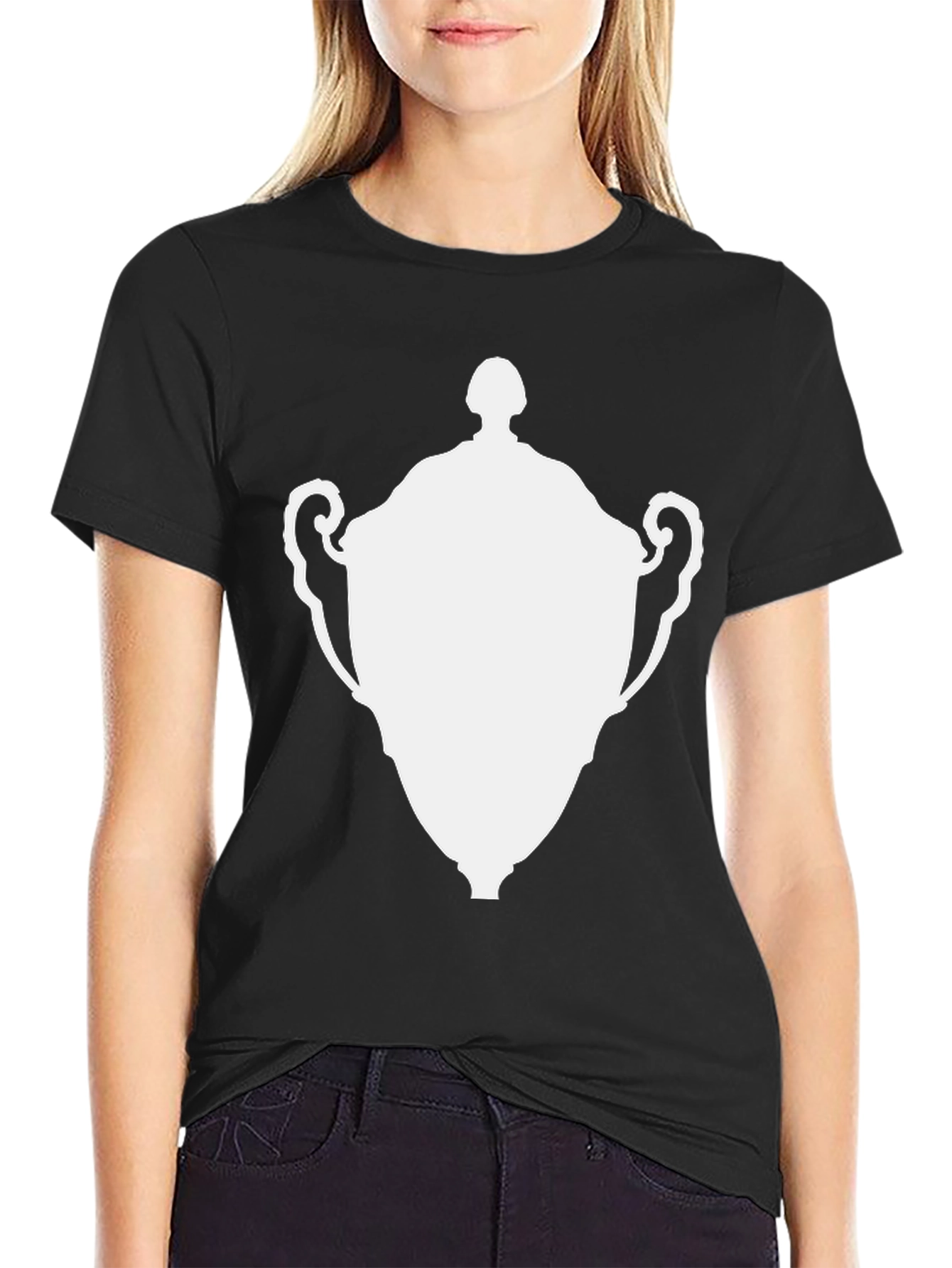 Graphic Tee - White Trophy Design Classic Black T-Shirt