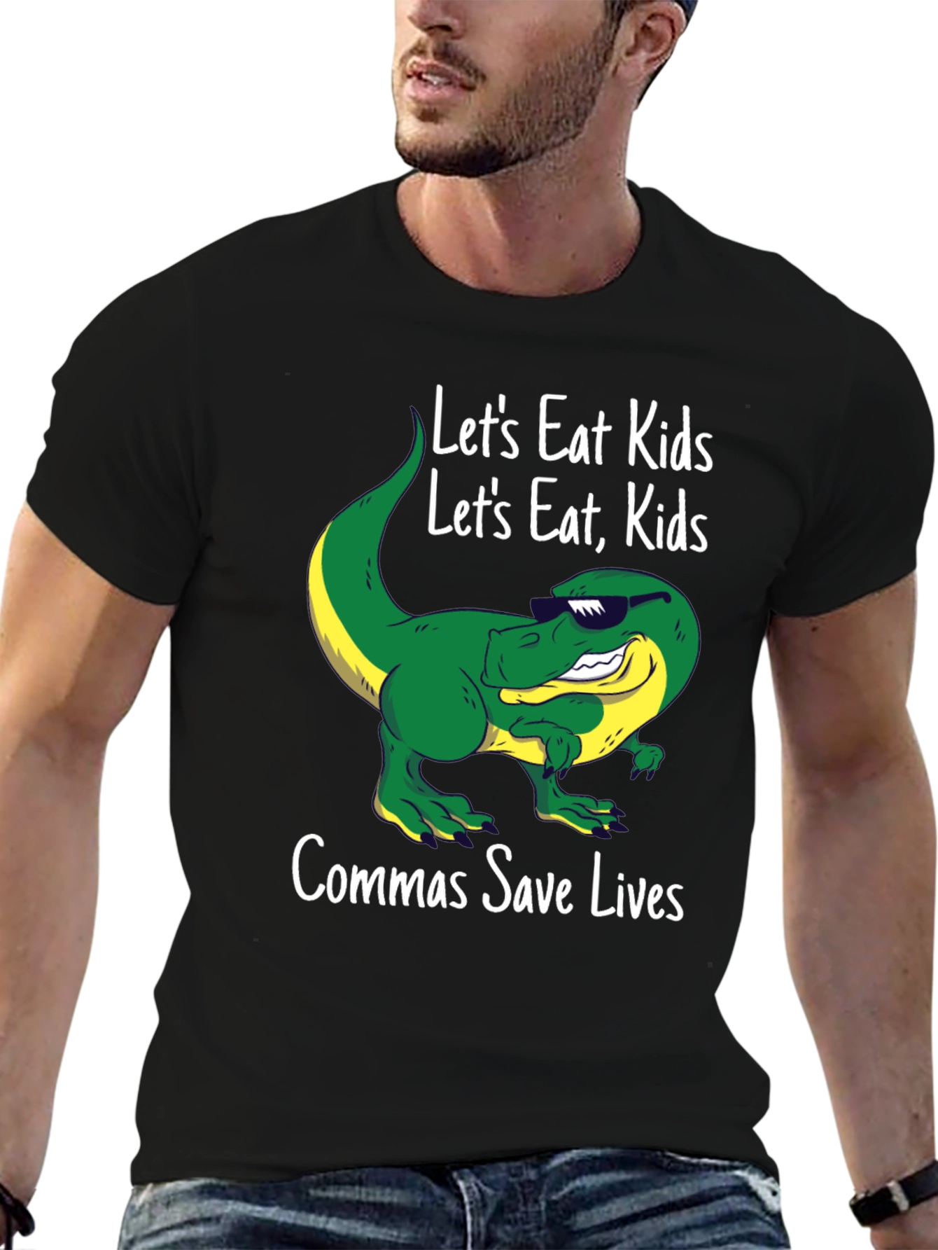 Lets Eat Kids T-Shirt: Comma Humor!