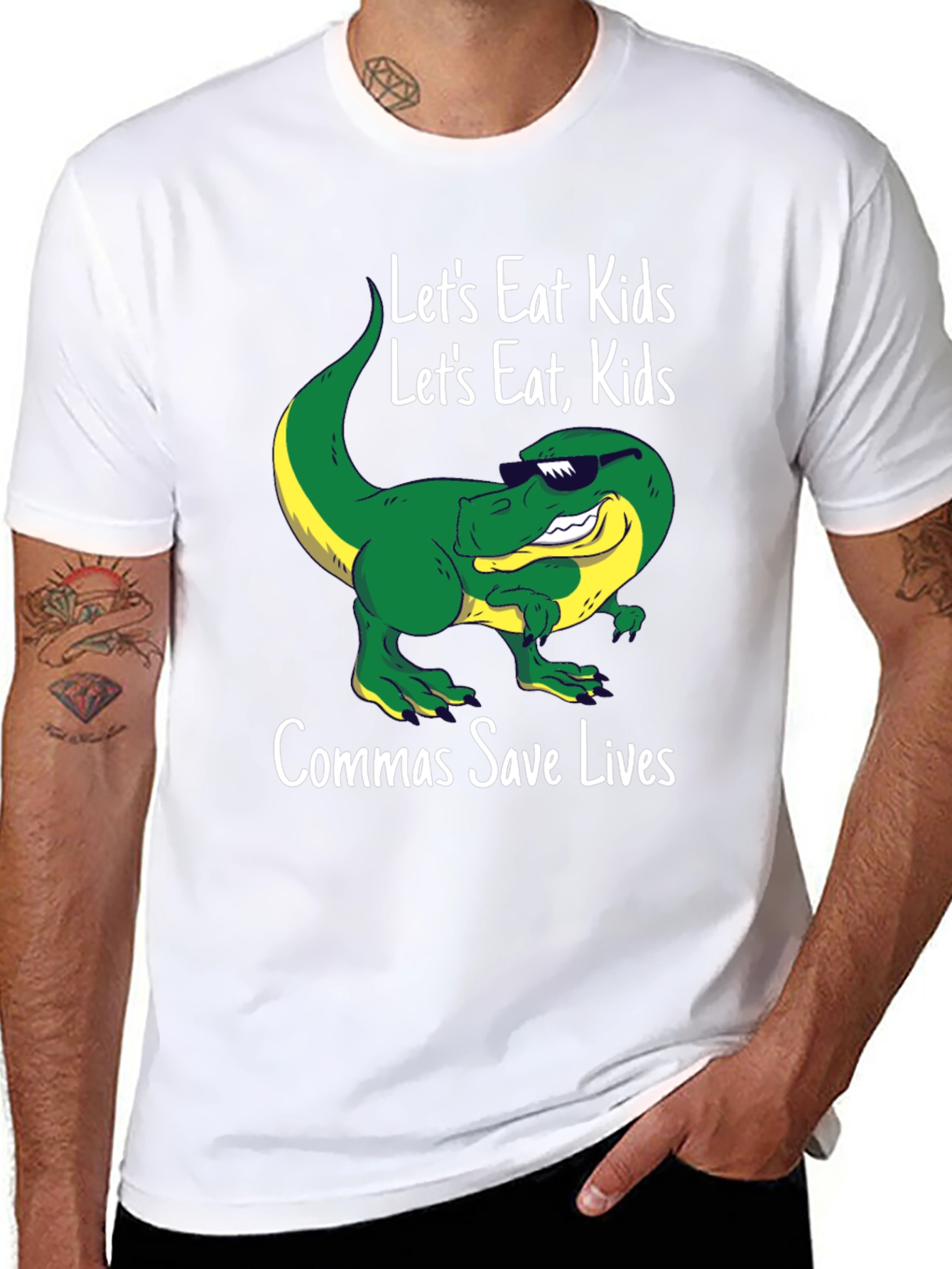 Lets Eat Kids T-Shirt: Comma Humor!