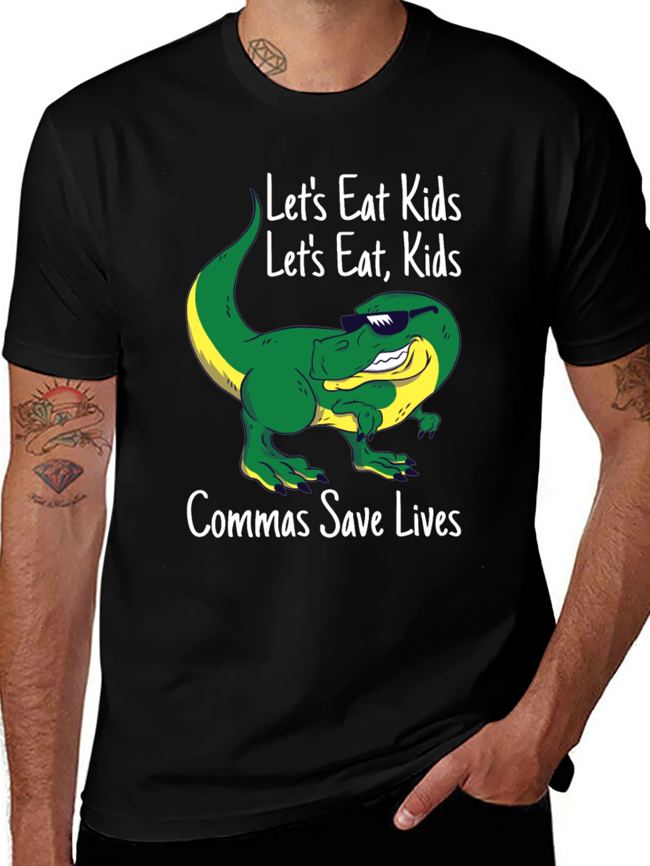 Lets Eat Kids T-Shirt: Comma Humor!