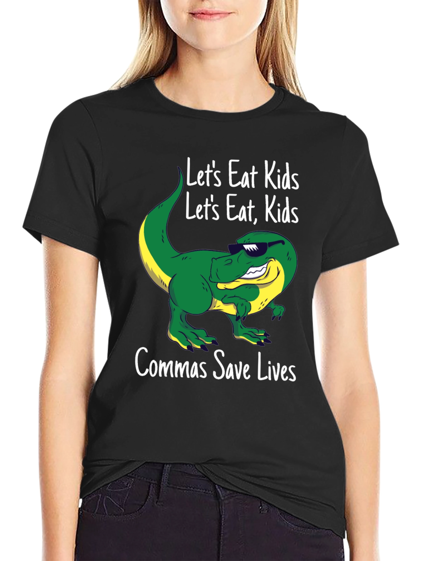 Lets Eat Kids T-Shirt: Comma Humor!