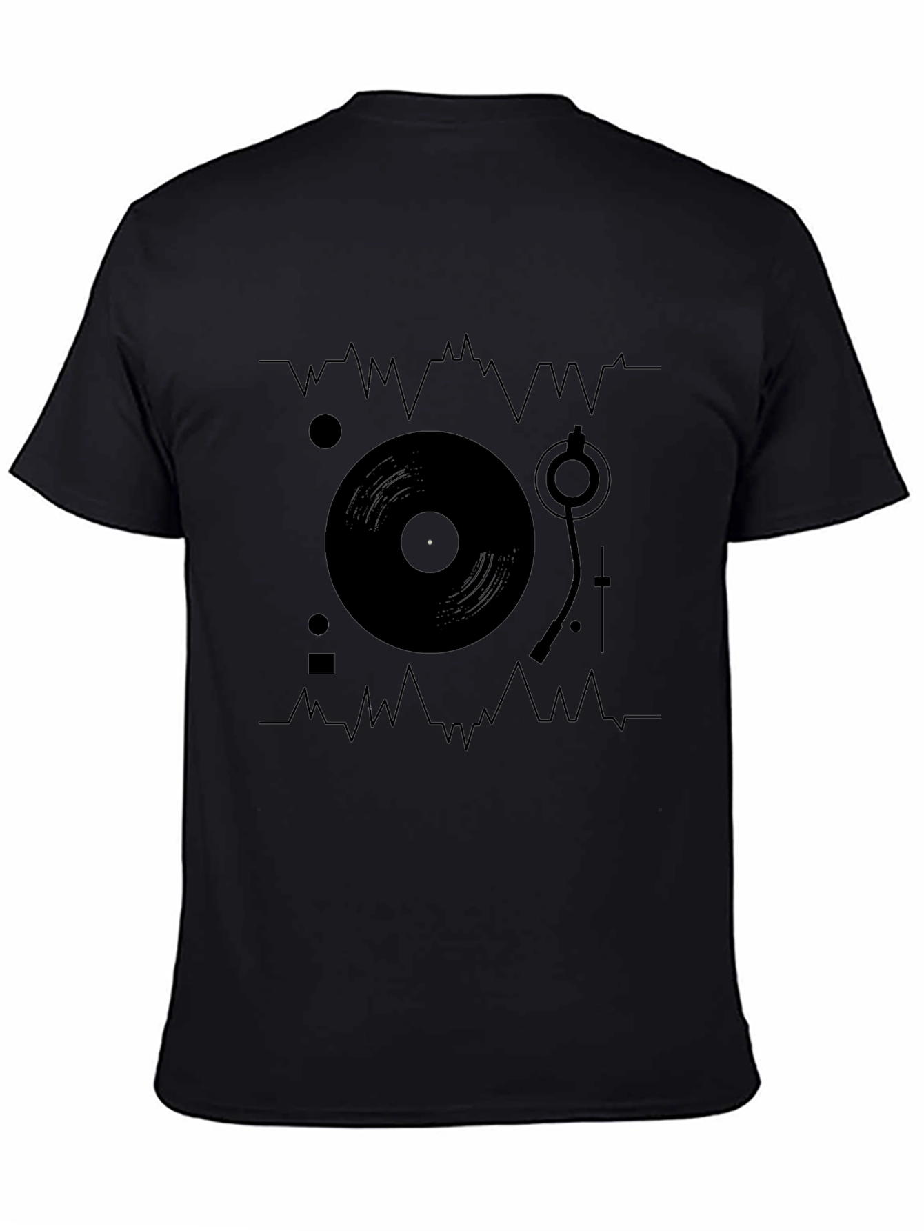 DJ Turntable Graphic Tee - Black Cotton T-Shirt