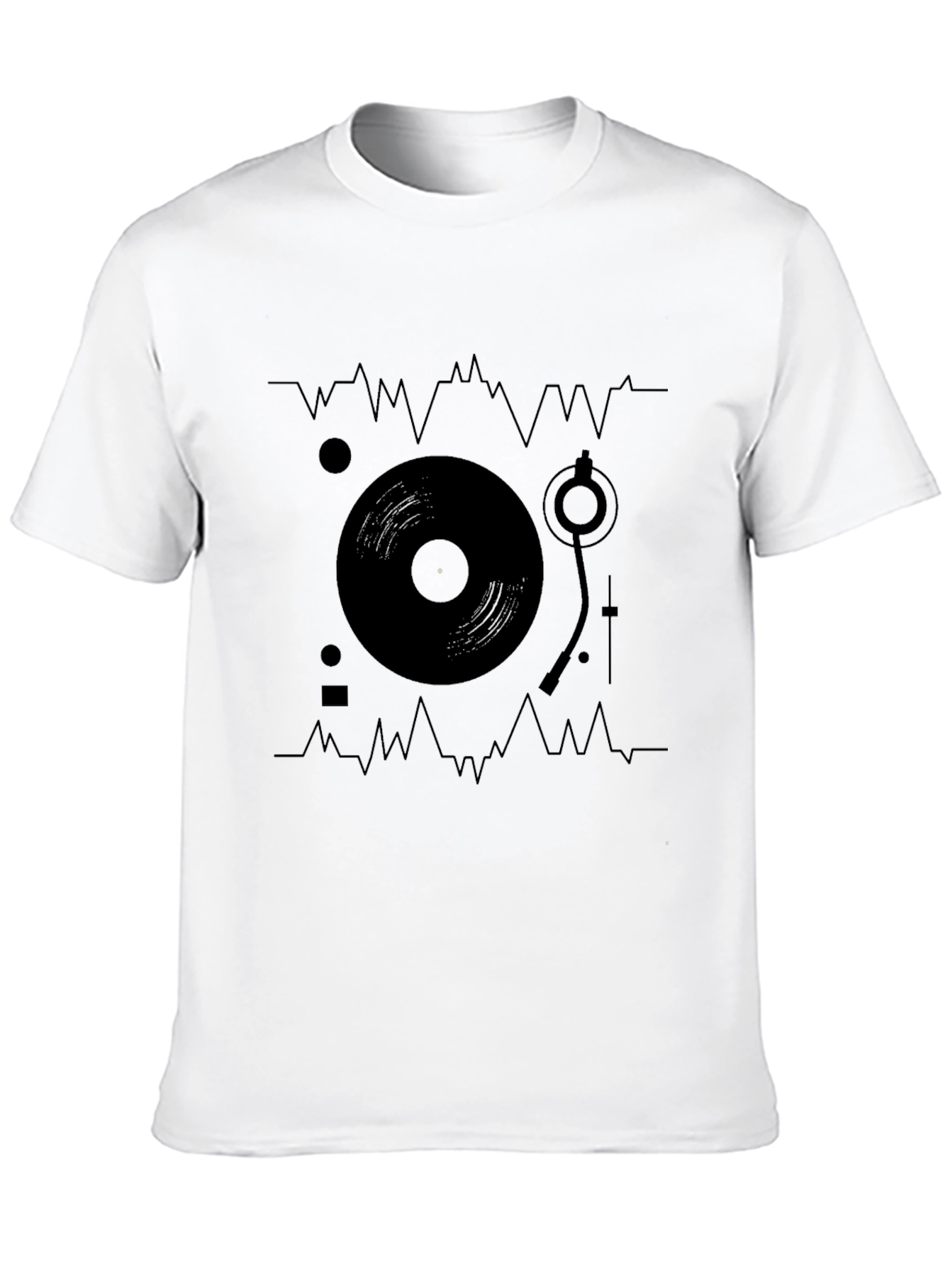 DJ Turntable Graphic Tee - Black Cotton T-Shirt