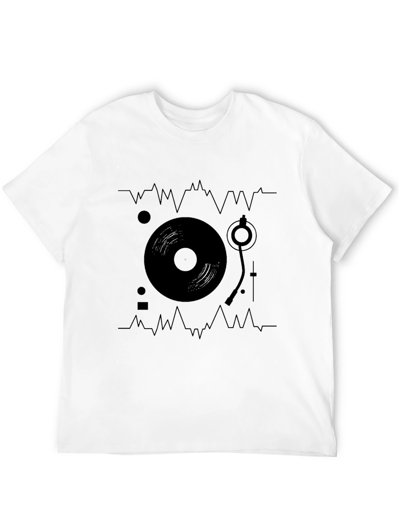 DJ Turntable Graphic Tee - Black Cotton T-Shirt