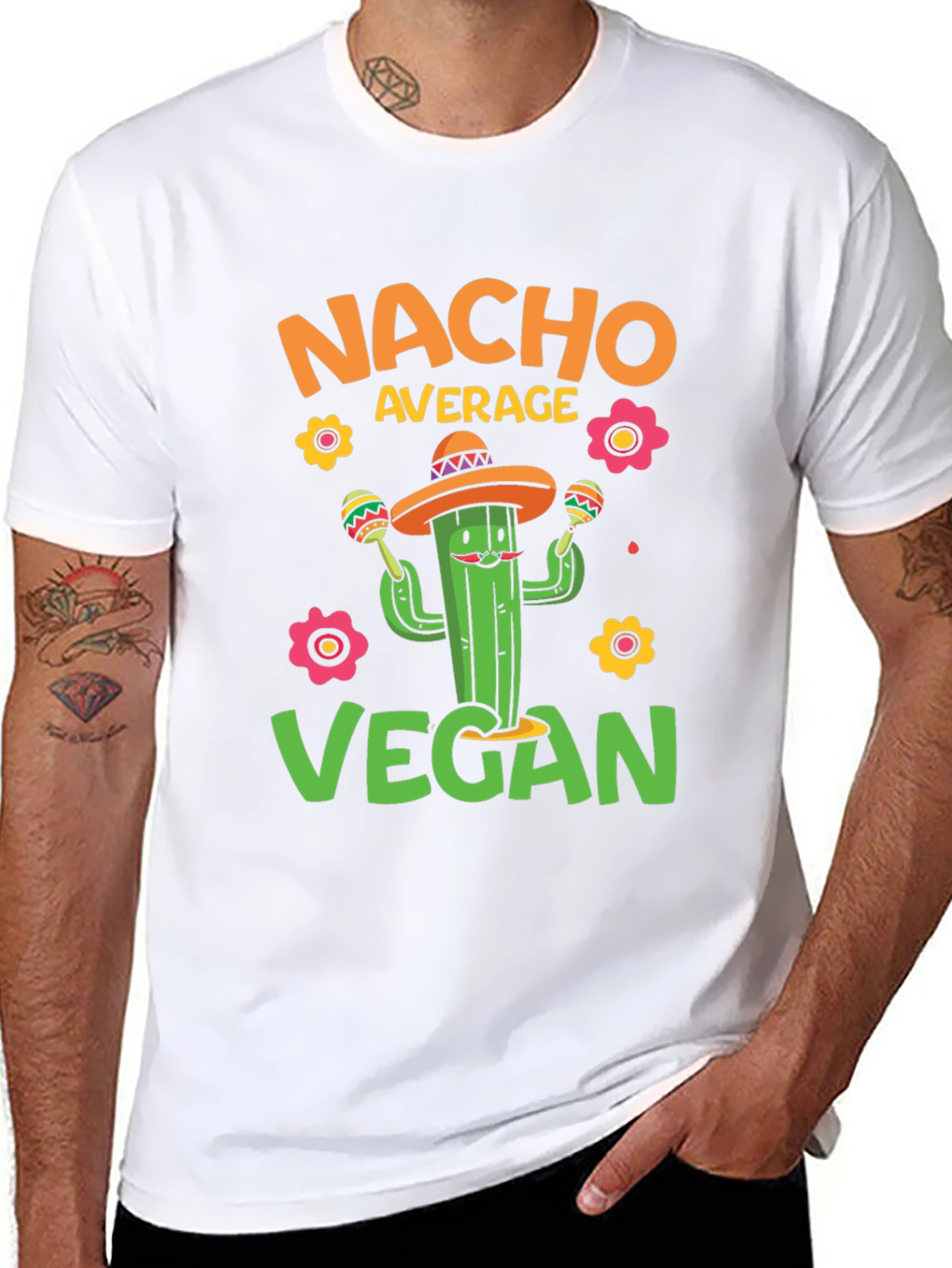 Nacho Average Vegan T-Shirt - Cactus Graphic Tee