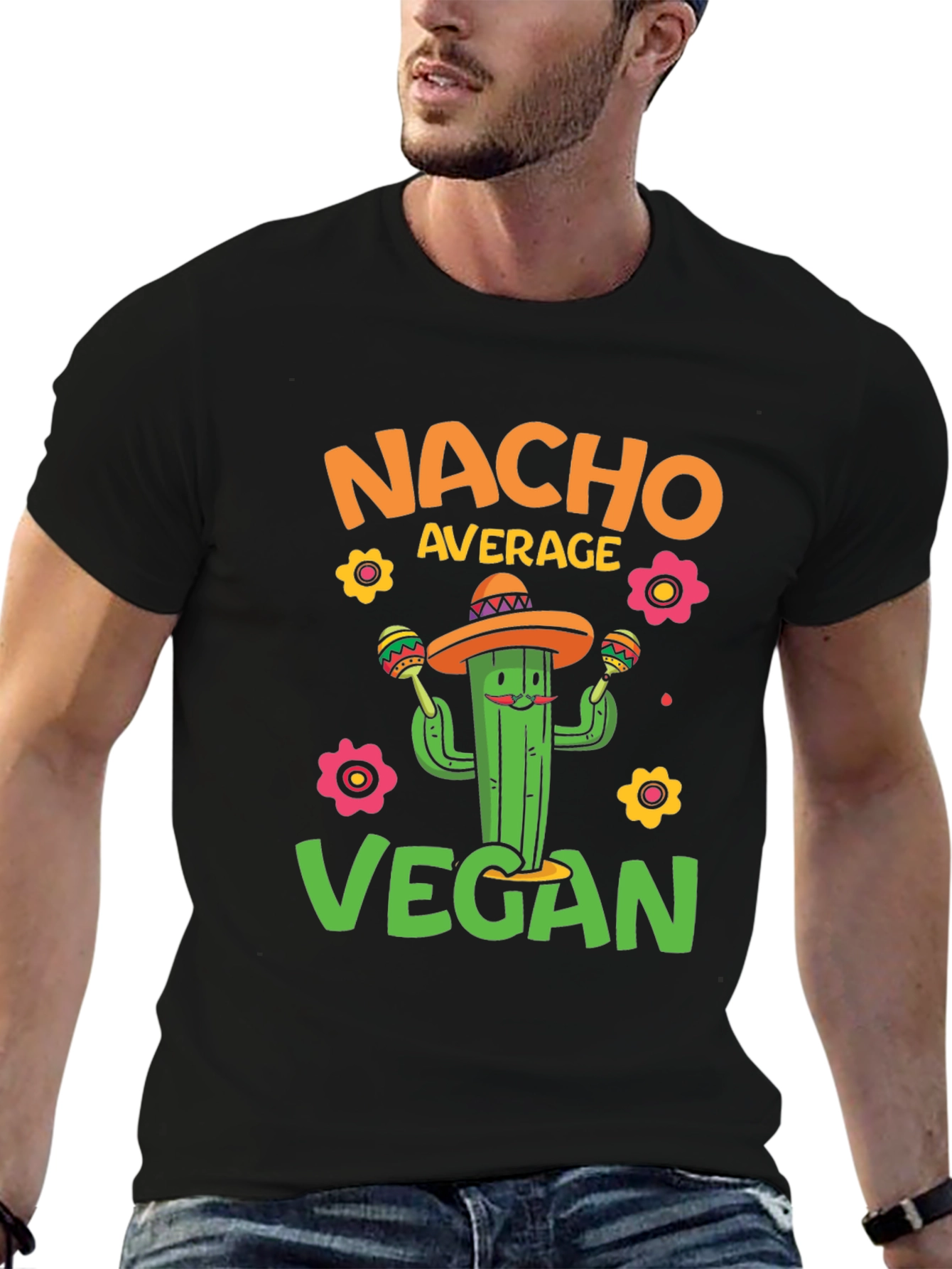 Nacho Average Vegan T-Shirt - Cactus Graphic Tee