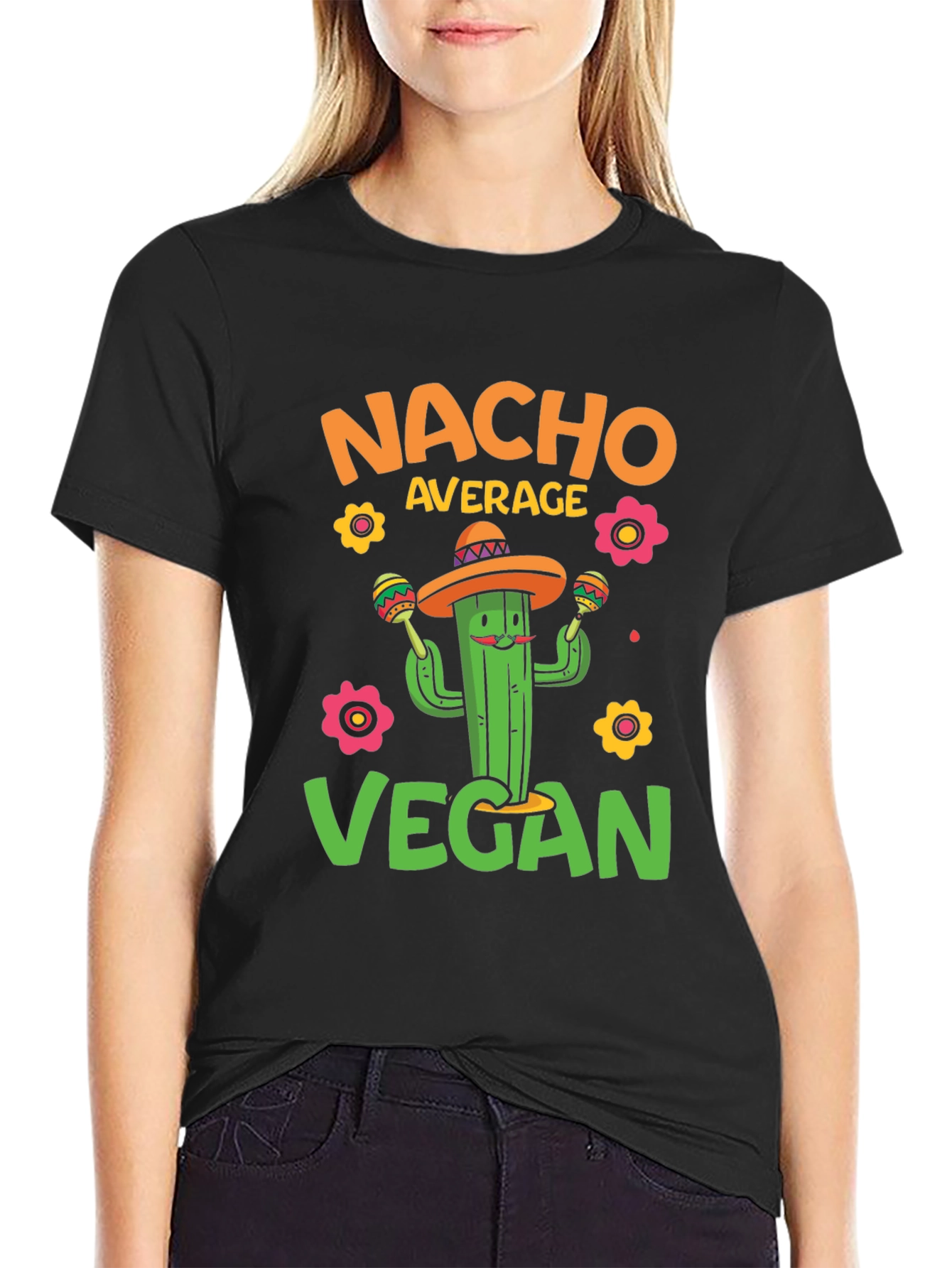 Nacho Average Vegan T-Shirt - Cactus Graphic Tee