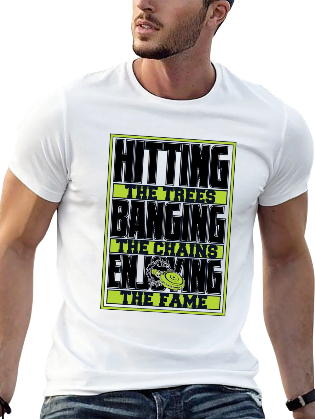 Disc Golf Hitting Trees Graphic T-Shirt
