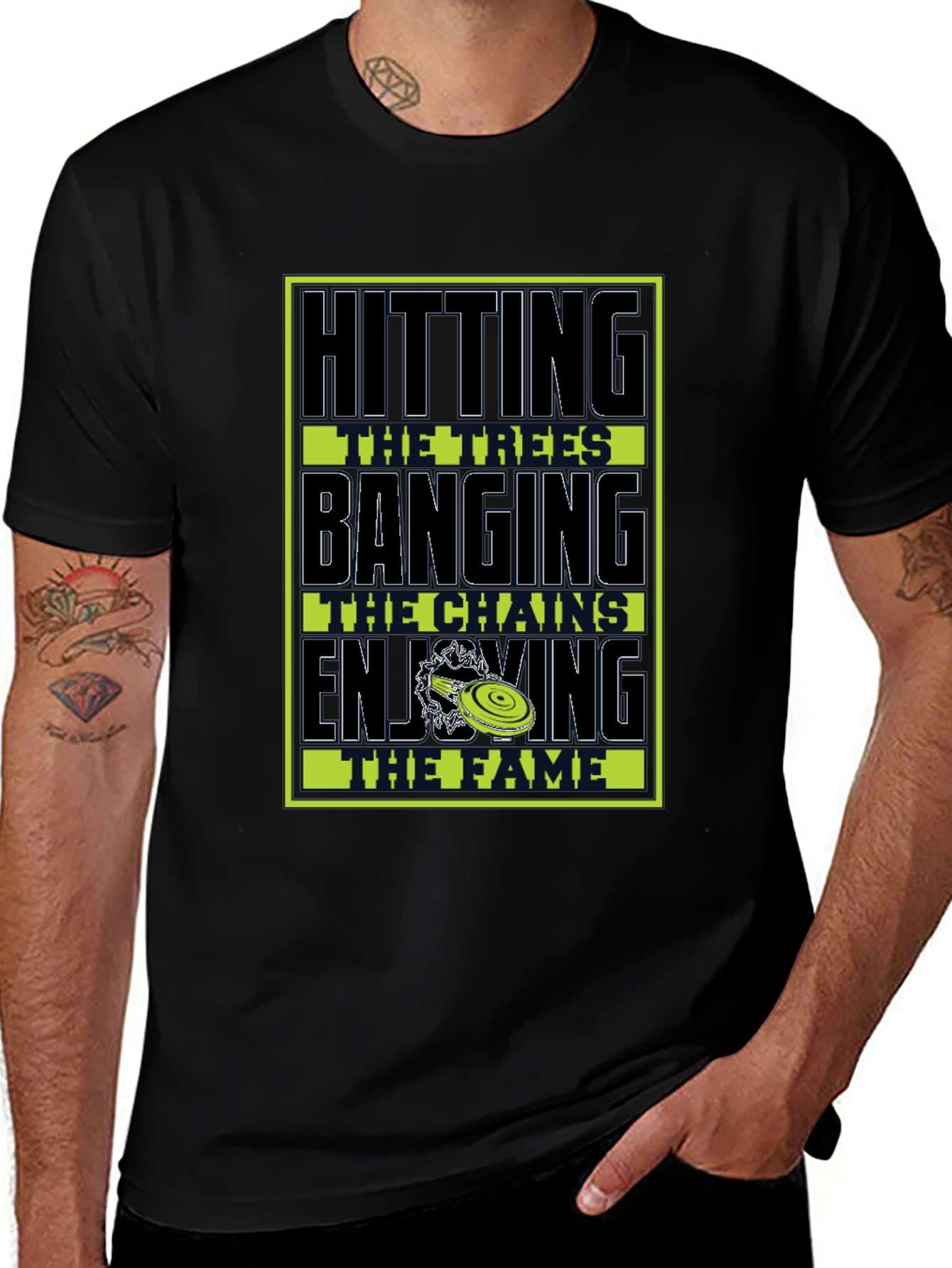 Disc Golf Hitting Trees Graphic T-Shirt
