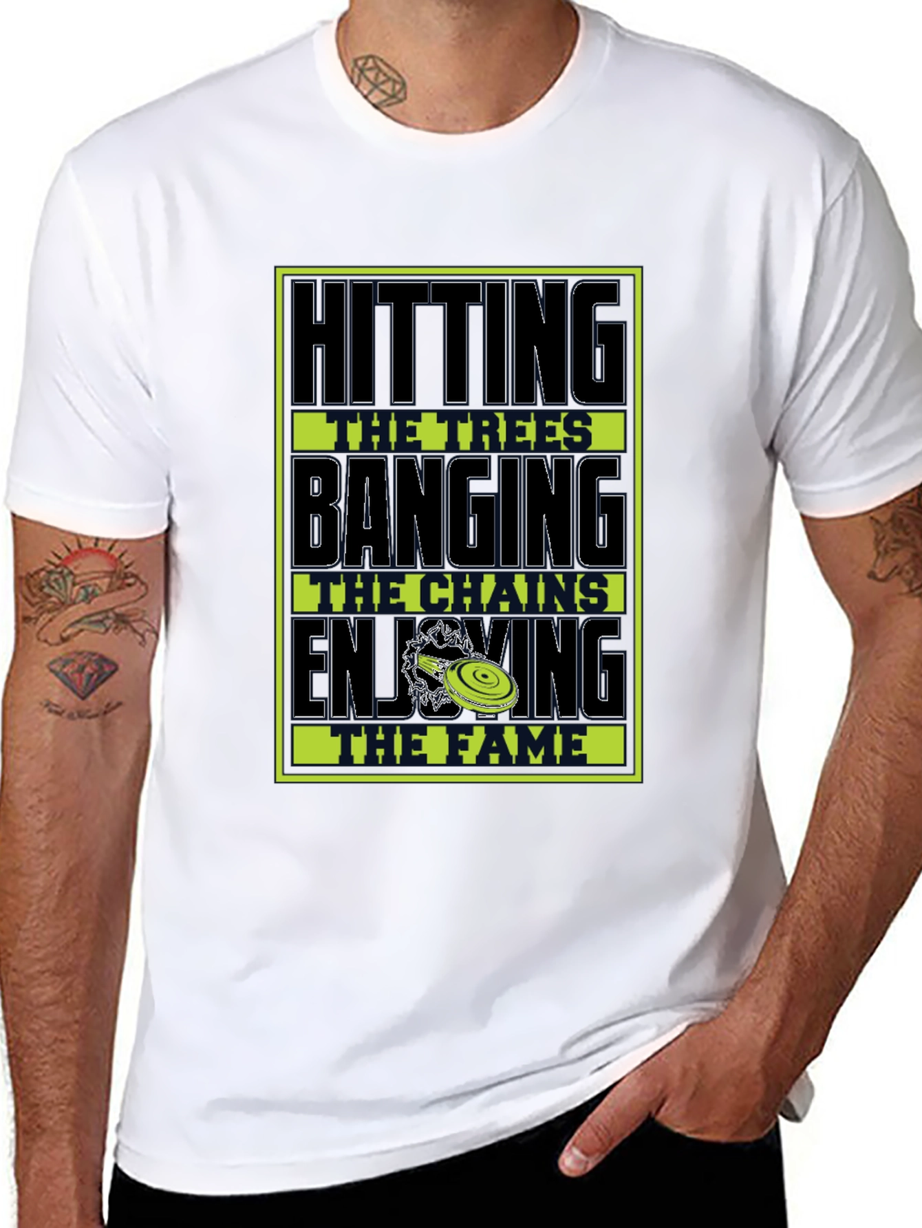 Disc Golf Hitting Trees Graphic T-Shirt