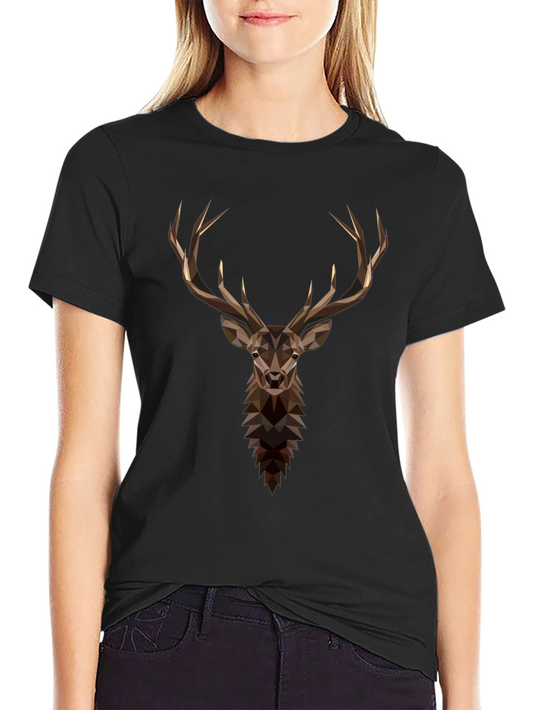 Geometric Deer Graphic Tee - Mens Black T-Shirt