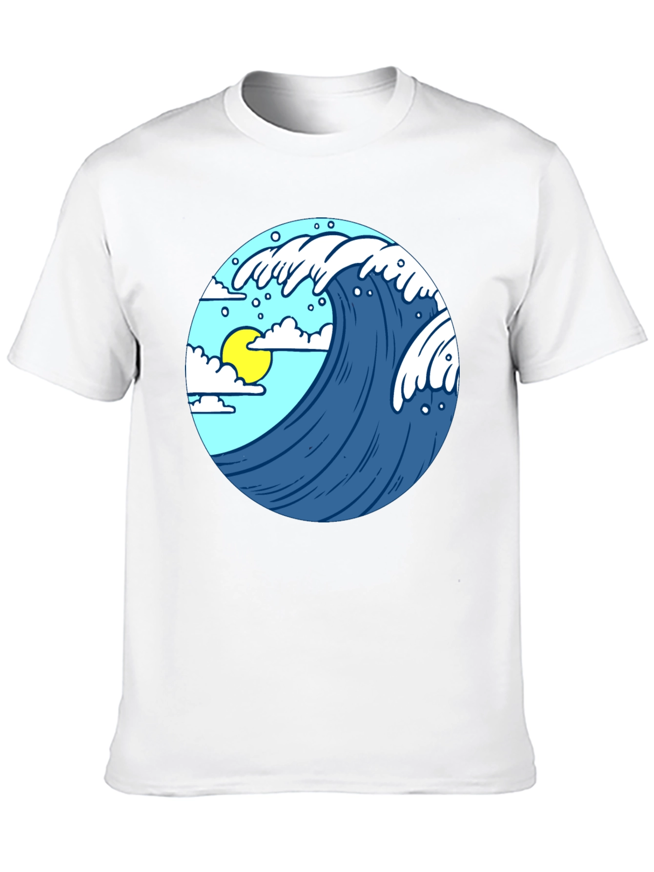 Wave Design Black T-Shirt