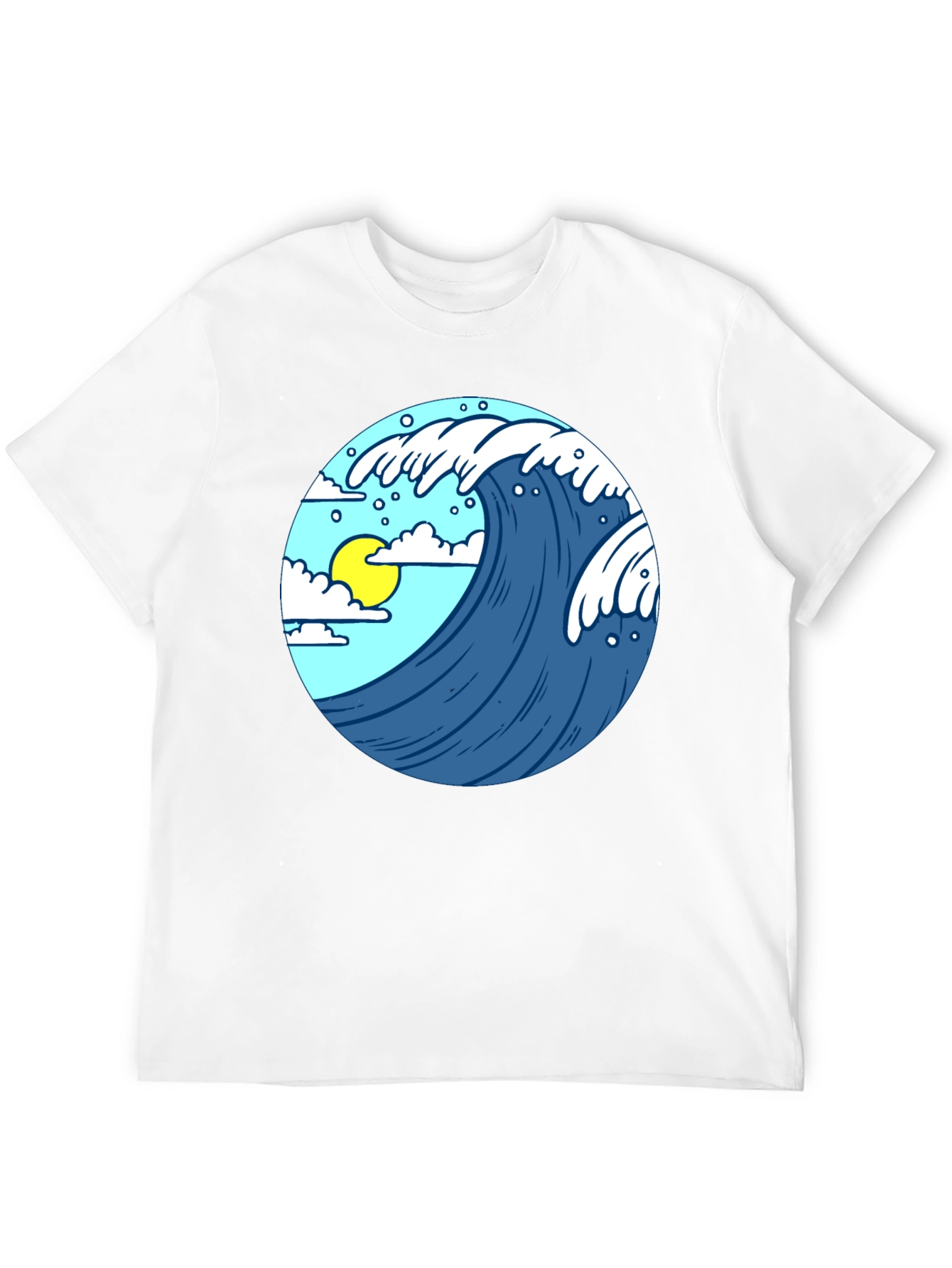Wave Design Black T-Shirt