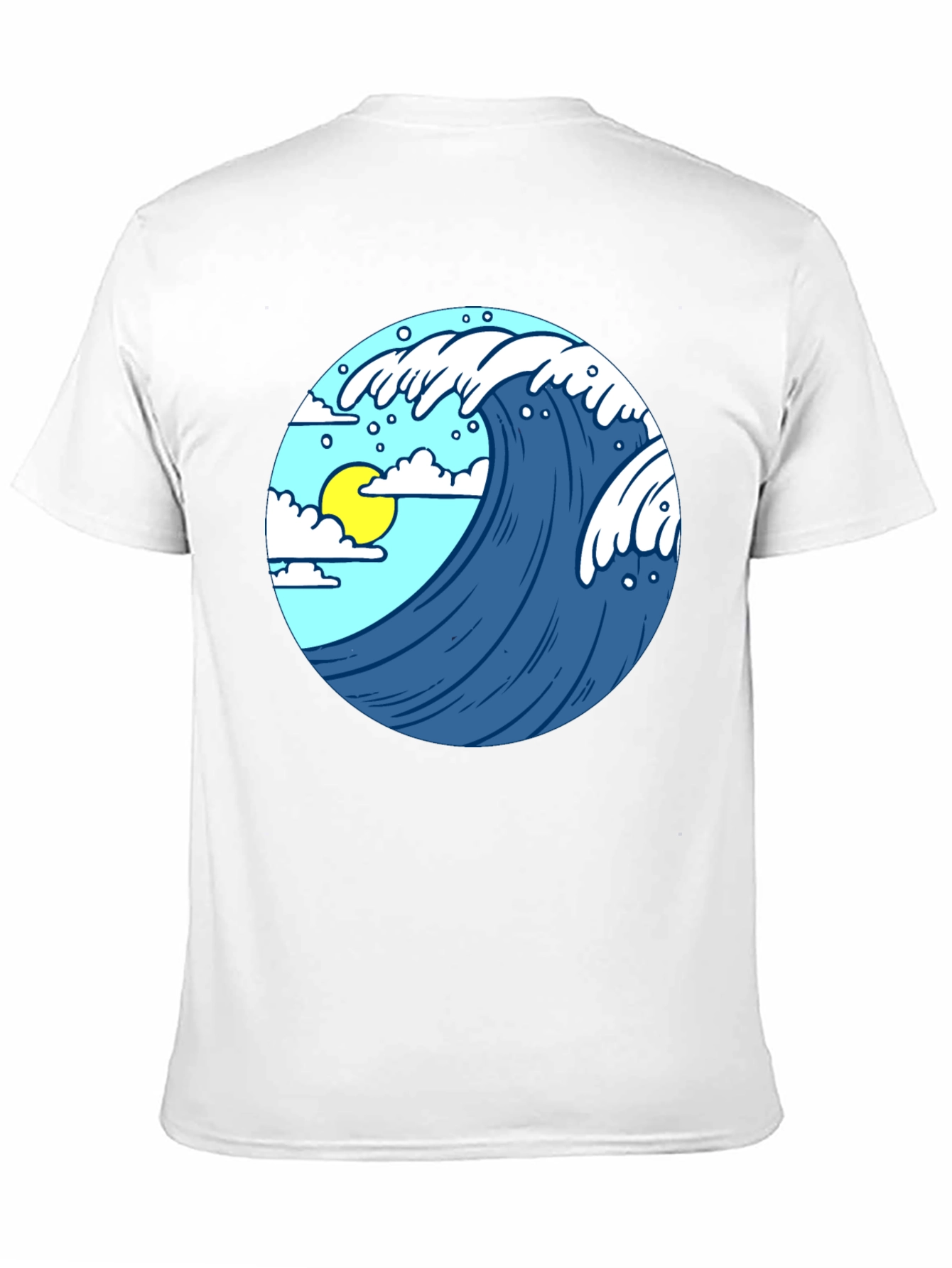 Wave Design Black T-Shirt