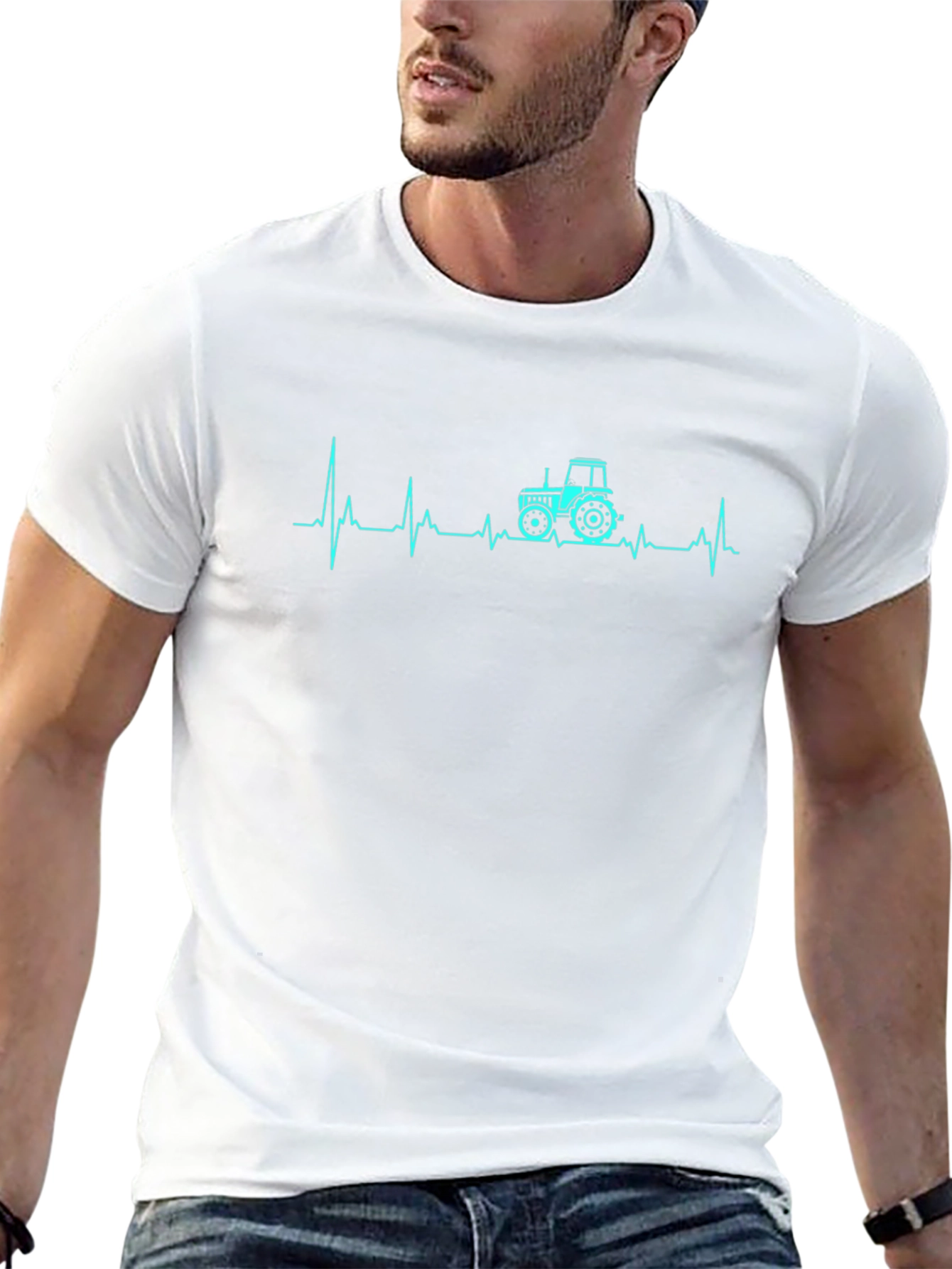 Tractor Heartbeat Graphic Tee - Black