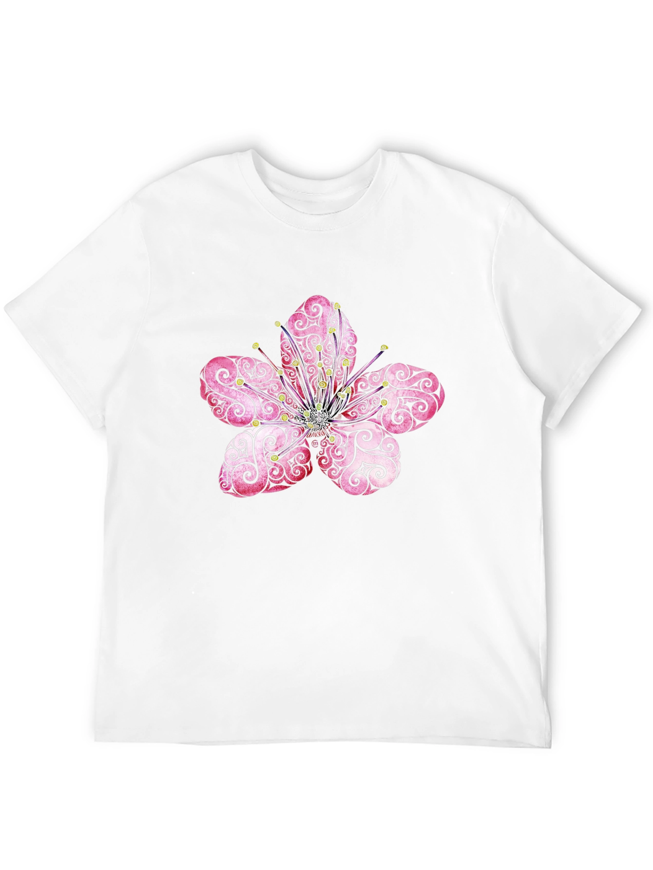 Floral Mandala Print Black T-Shirt