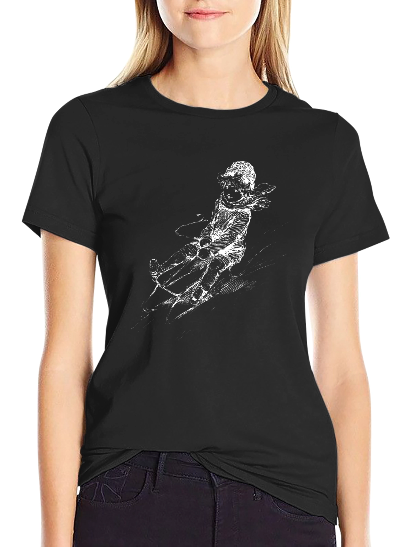 Black T-Shirt with Graphic Print
