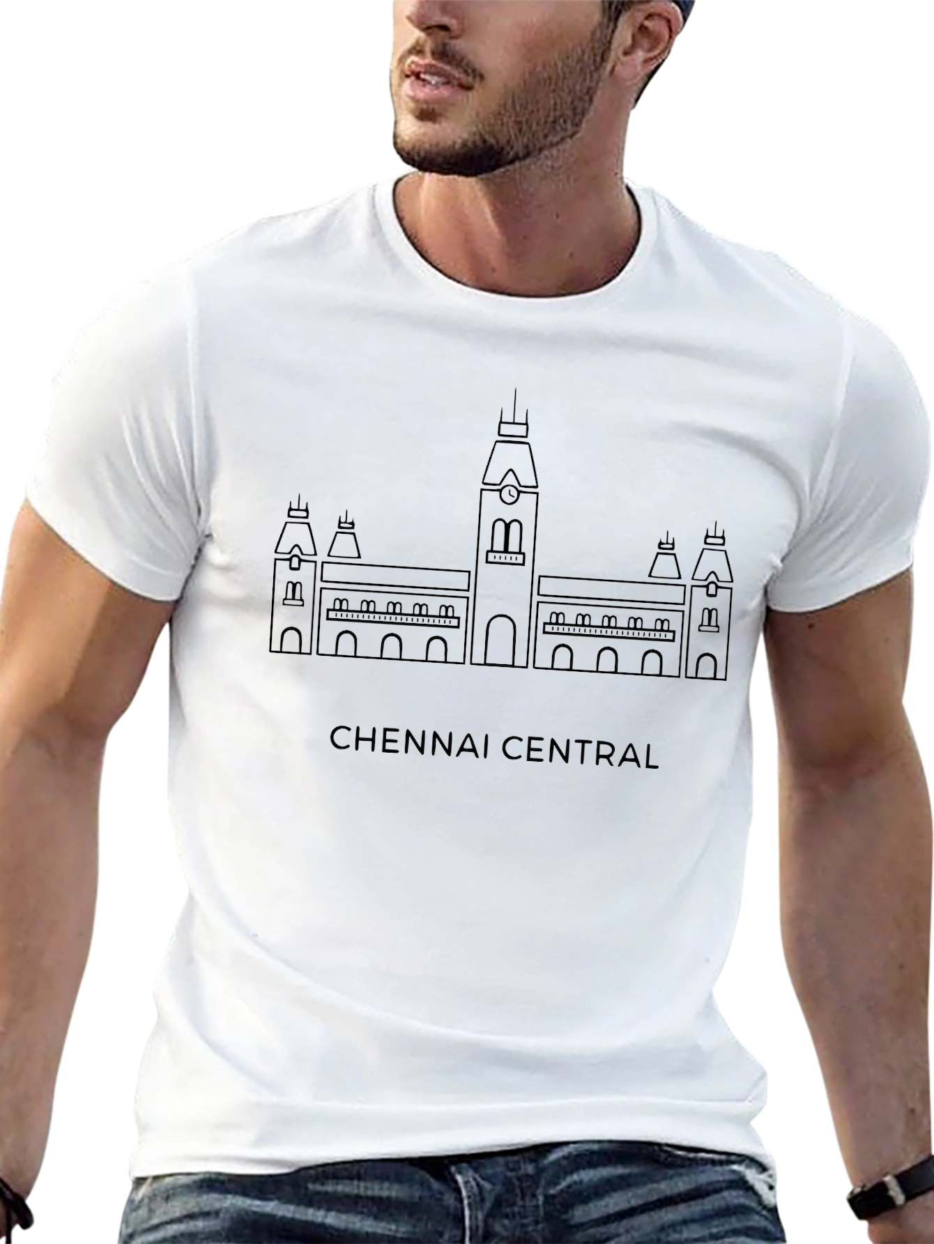 Chennai Central Line Art T-Shirt