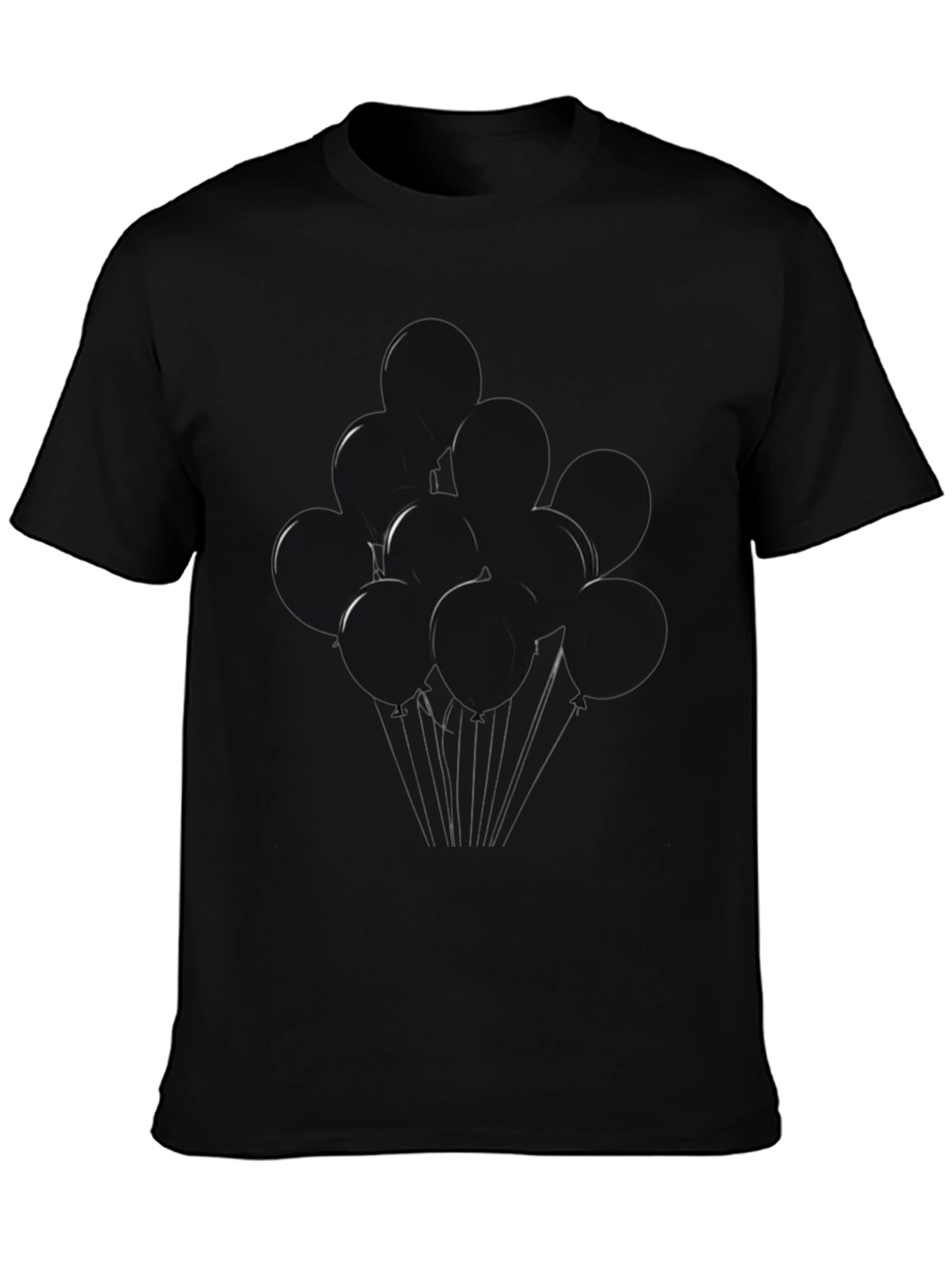 Black Balloons Graphic Tee - Modern Casual Shirt