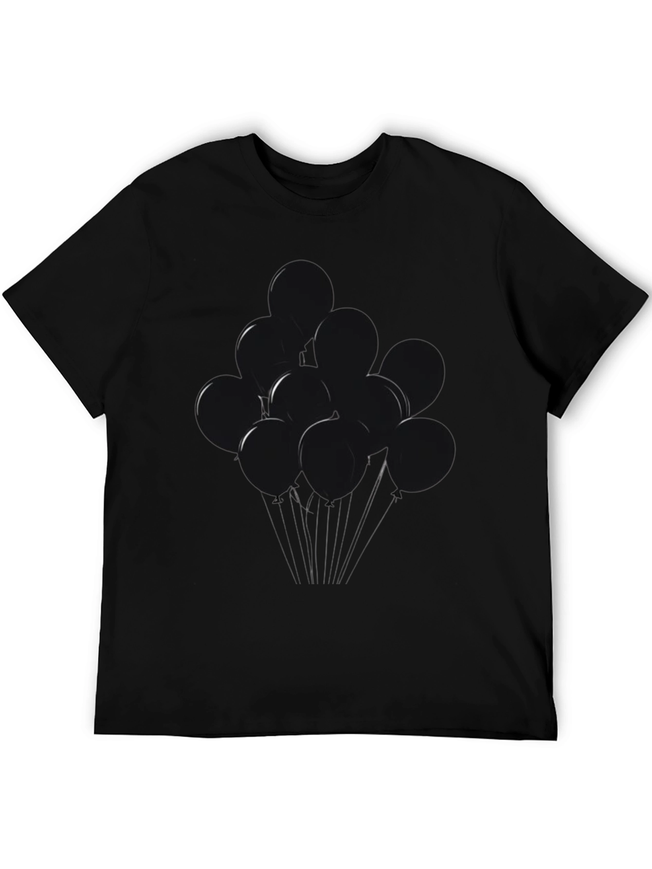 Black Balloons Graphic Tee - Modern Casual Shirt