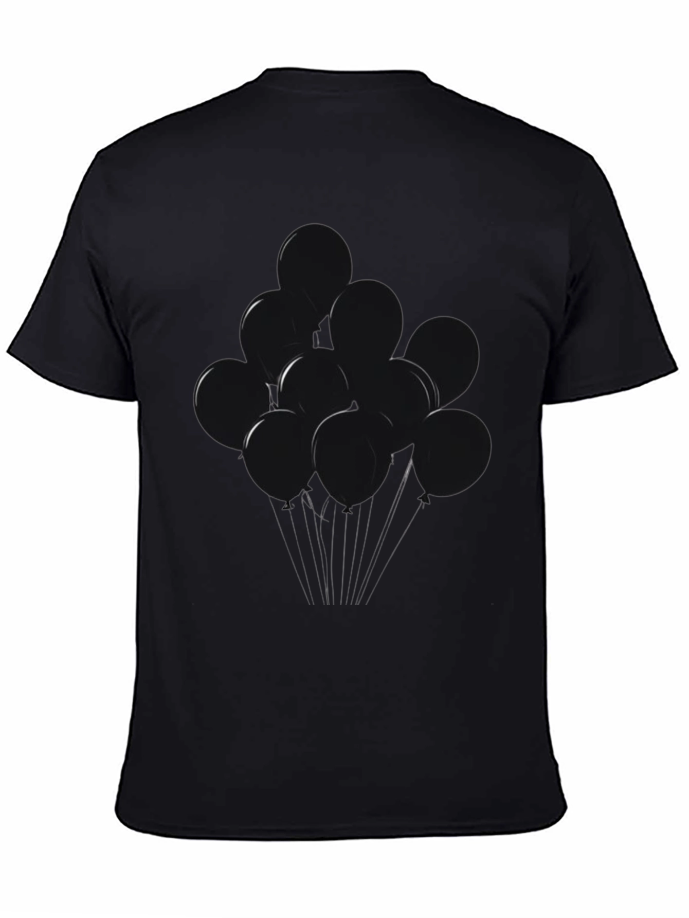 Black Balloons Graphic Tee - Modern Casual Shirt