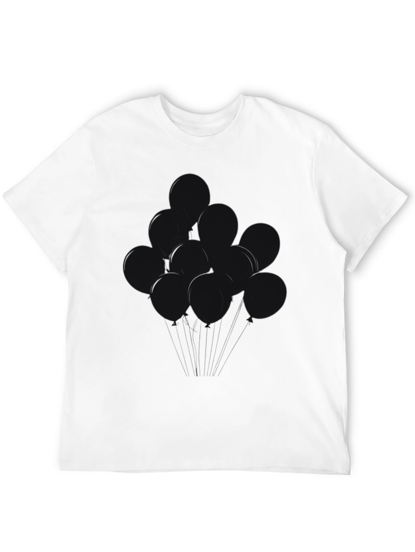 Black Balloons Graphic Tee - Modern Casual Shirt