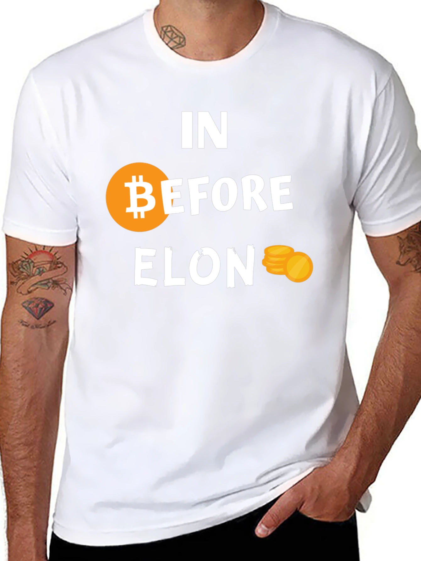 In Bitcoin Before Elon Black Tee