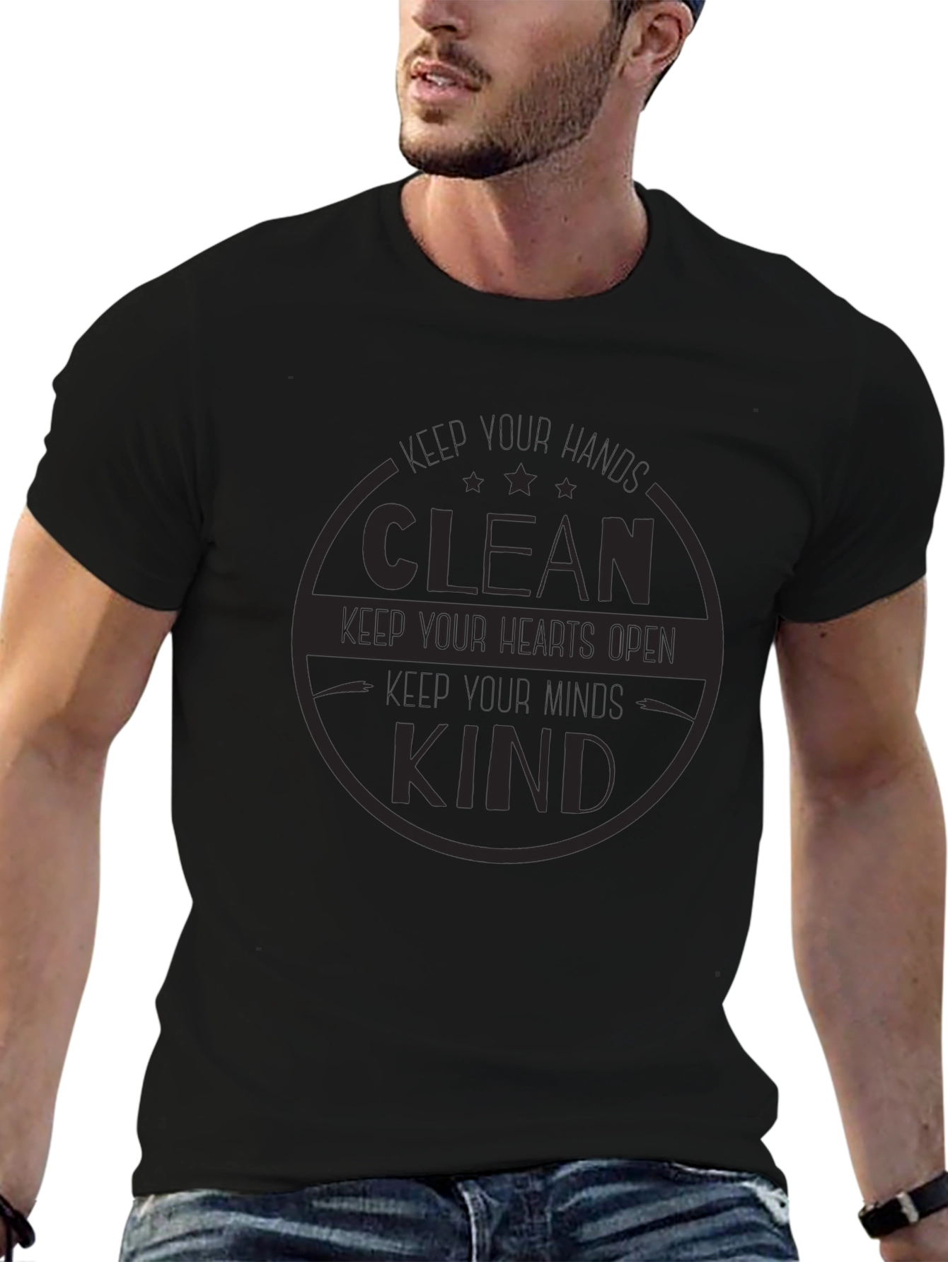 Clean Kind Heart T-Shirt - Soft Black Tee
