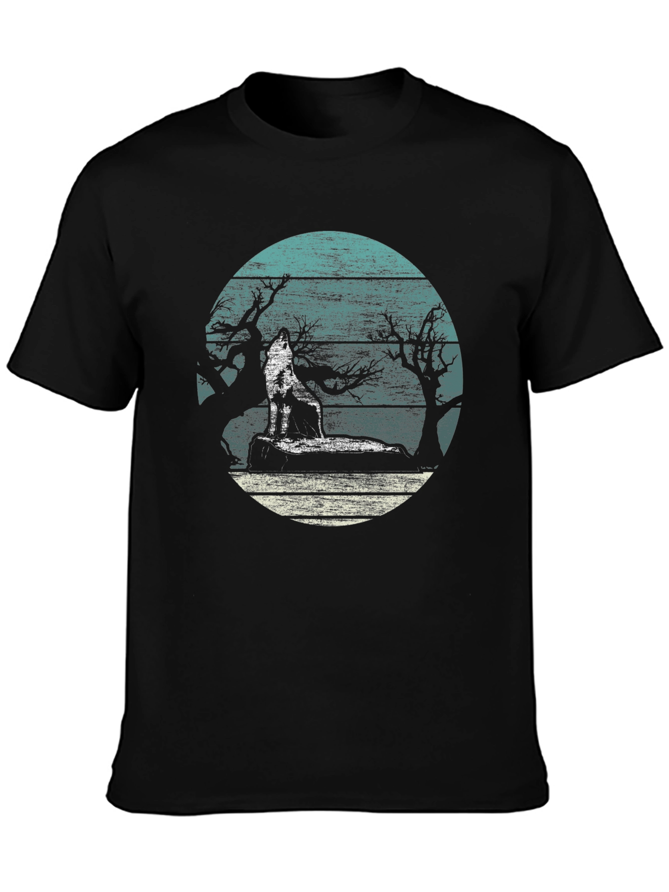Wolf Howling at Moon Graphic Tee