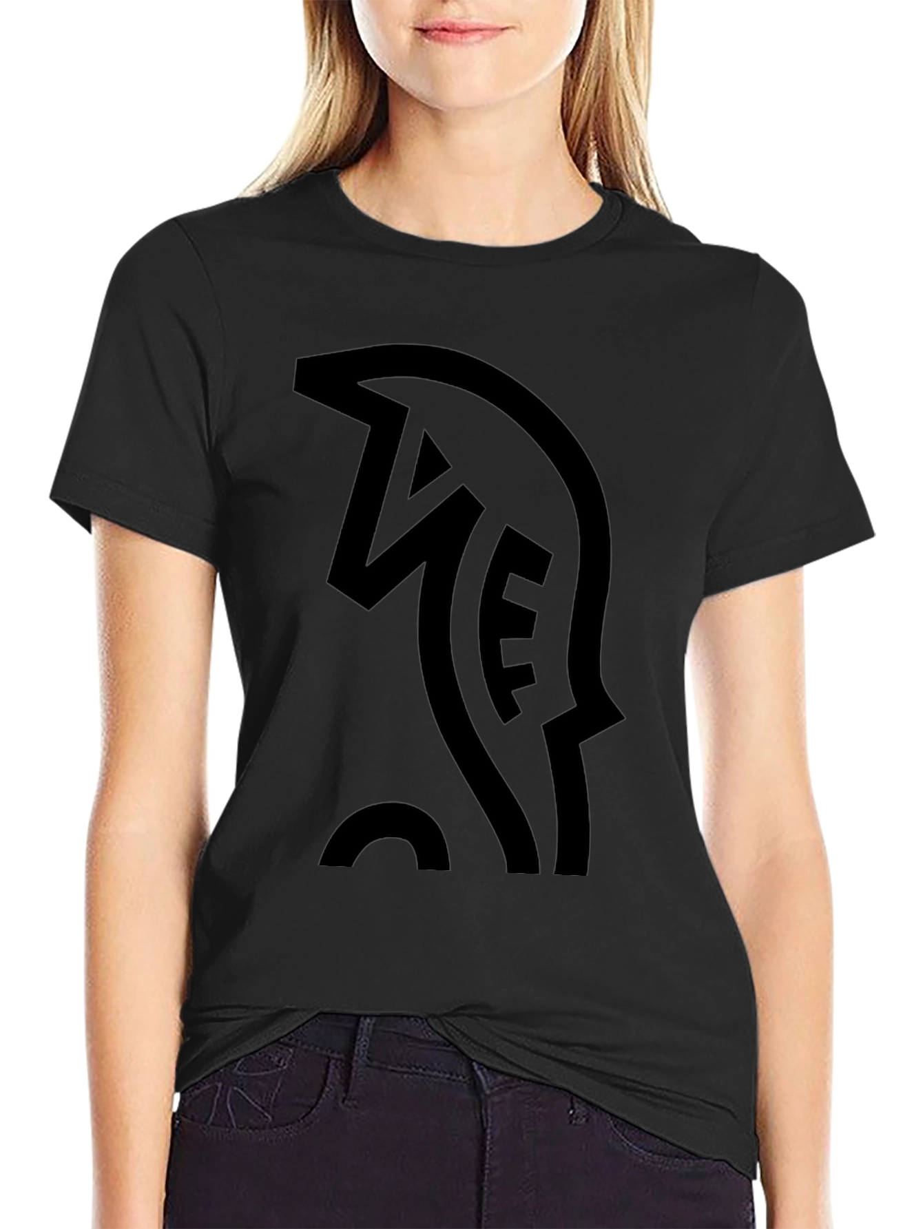 Mens Black T-Shirt with Abstract Graphic Print