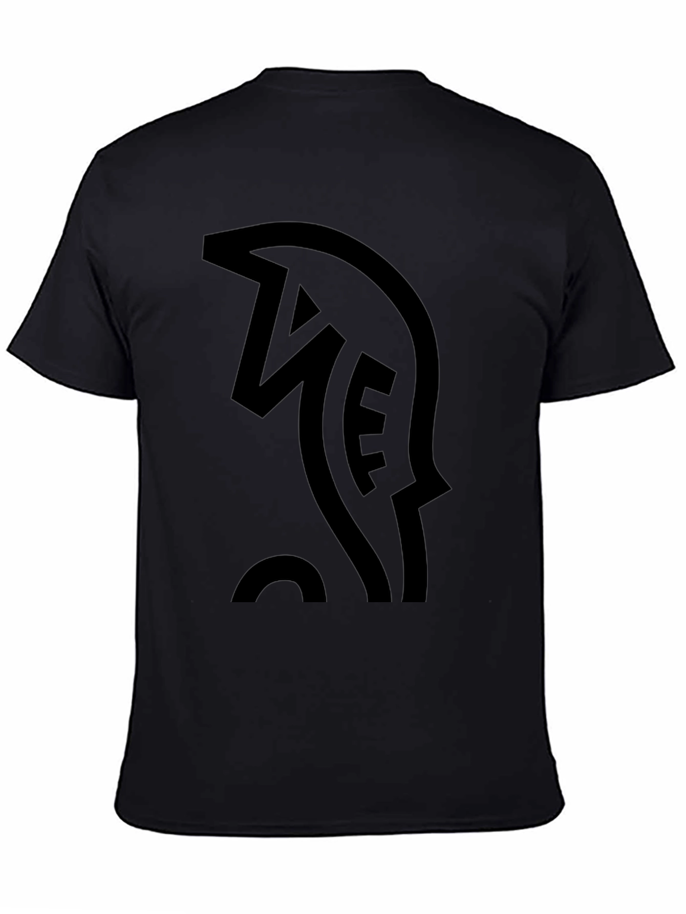 Mens Black T-Shirt with Abstract Graphic Print