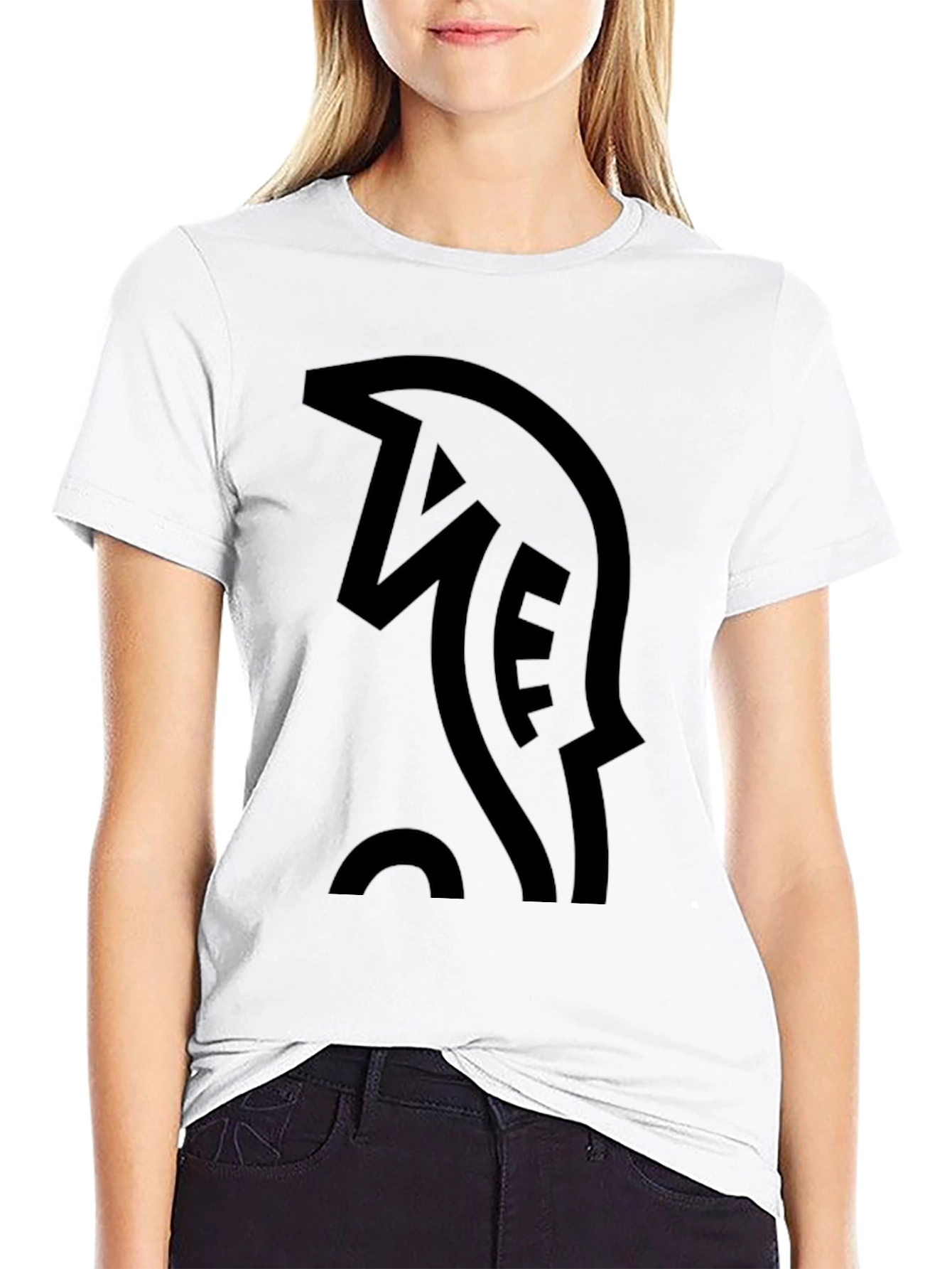 Mens Black T-Shirt with Abstract Graphic Print