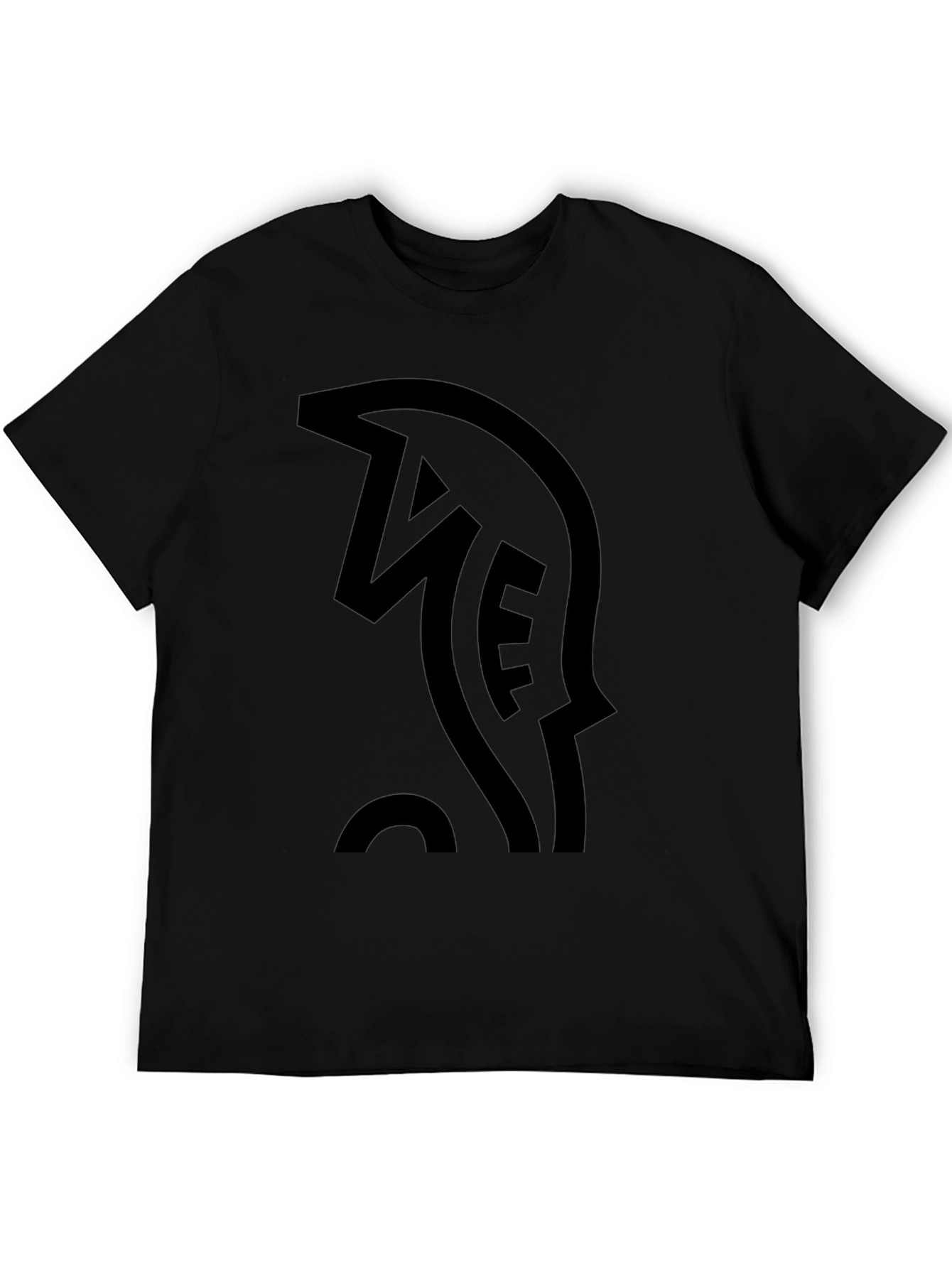 Mens Black T-Shirt with Abstract Graphic Print