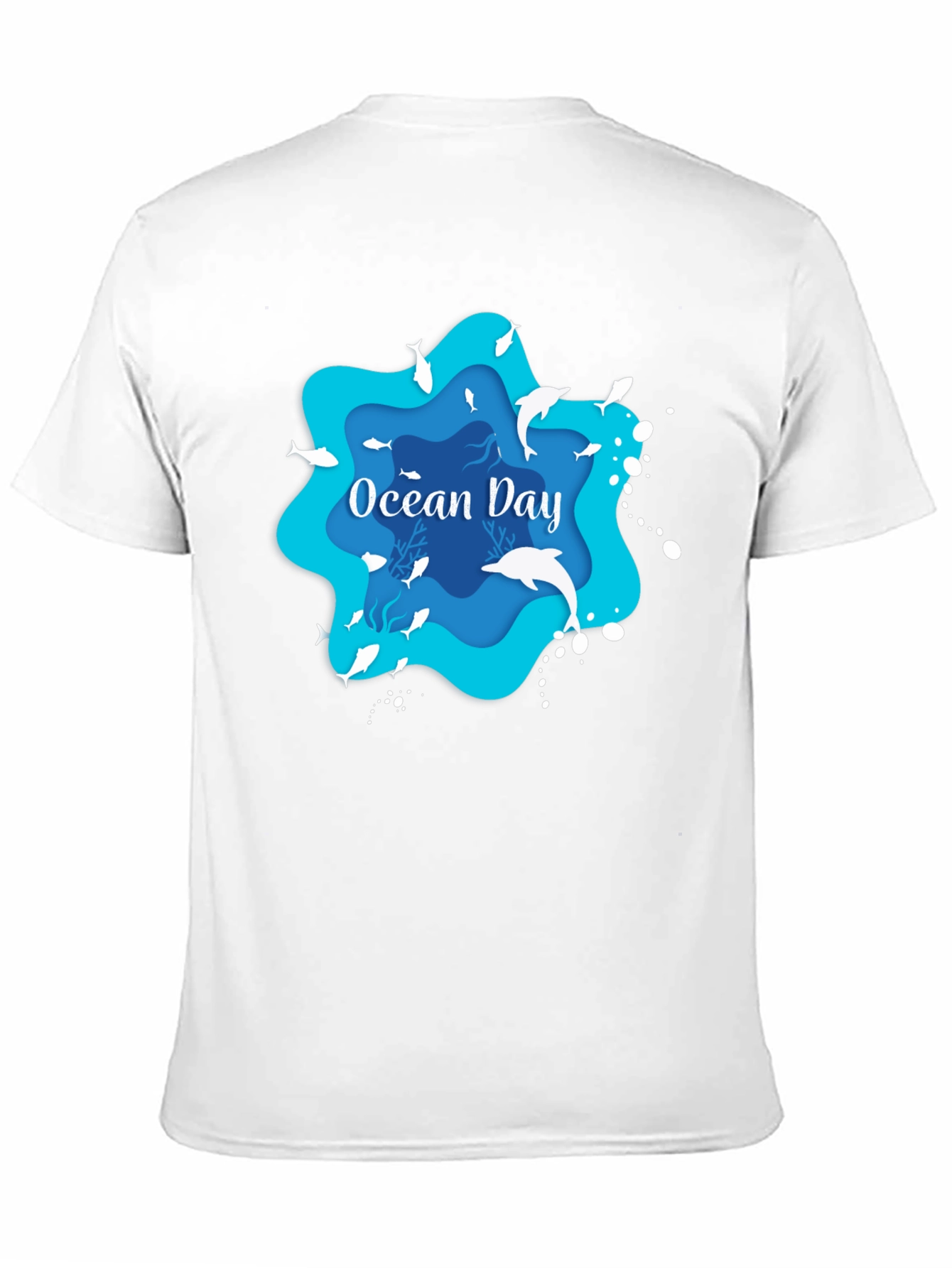 Ocean Day Graphic T-Shirt - Black Casual