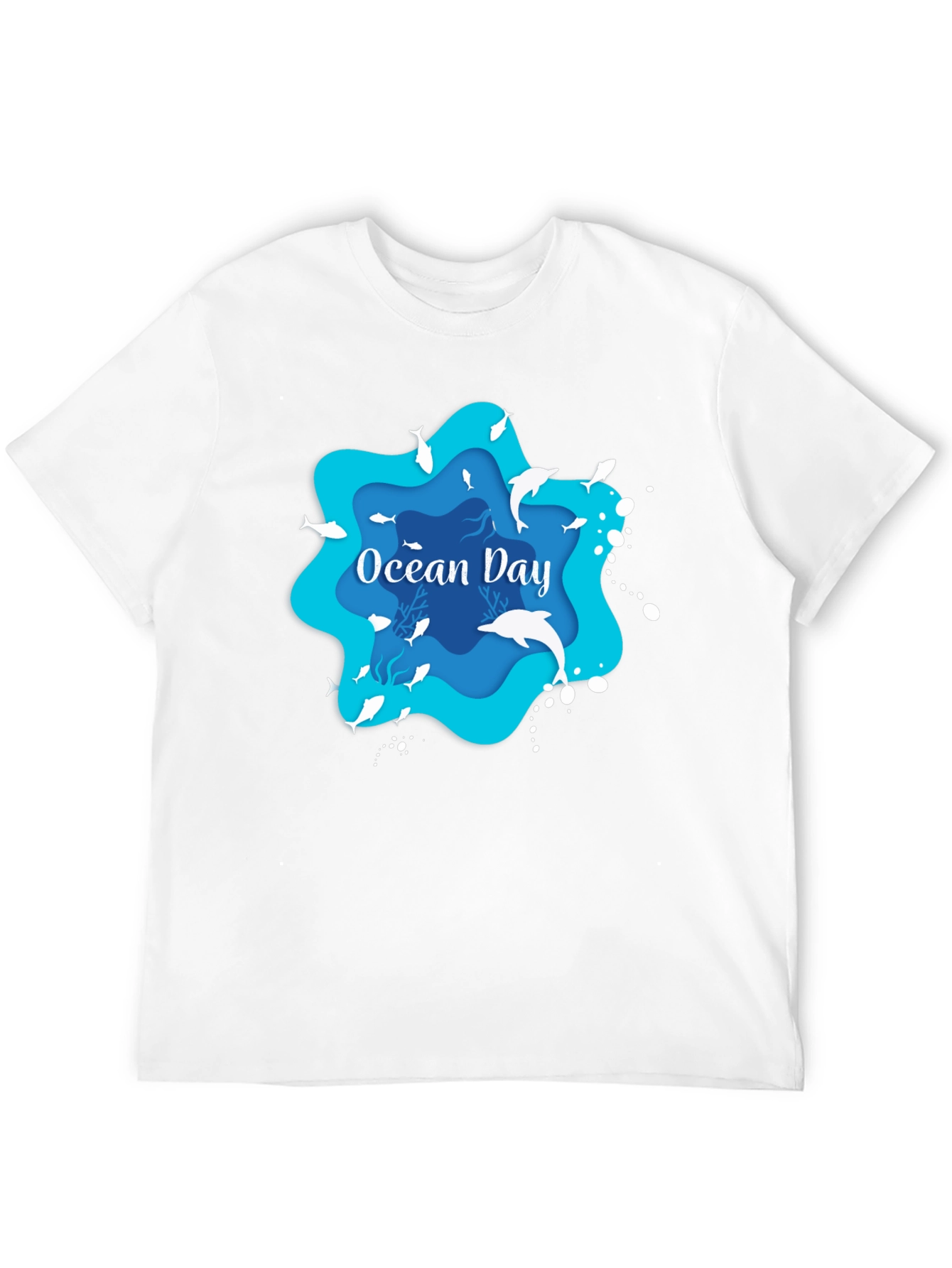 Ocean Day Graphic T-Shirt - Black Casual