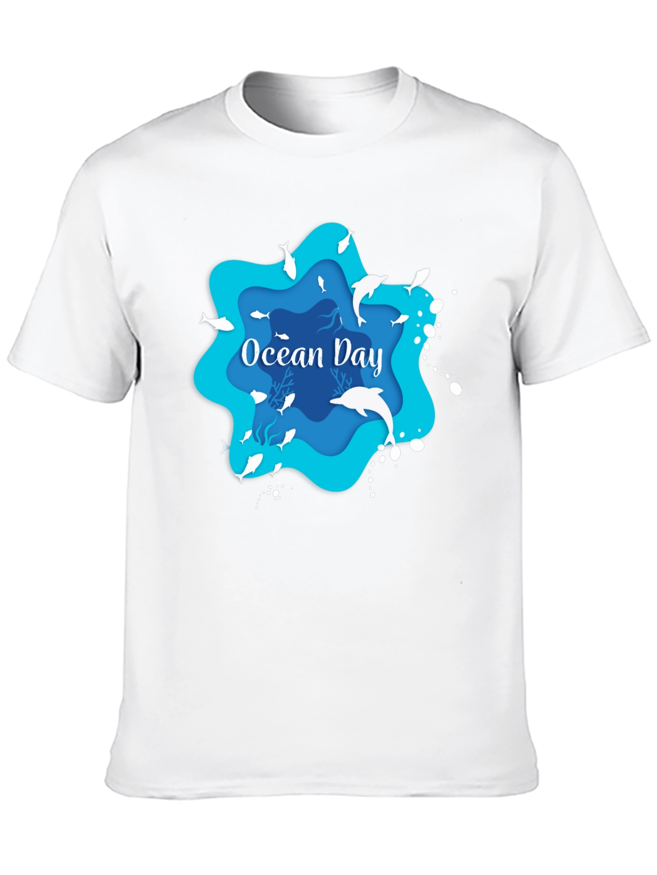 Ocean Day Graphic T-Shirt - Black Casual