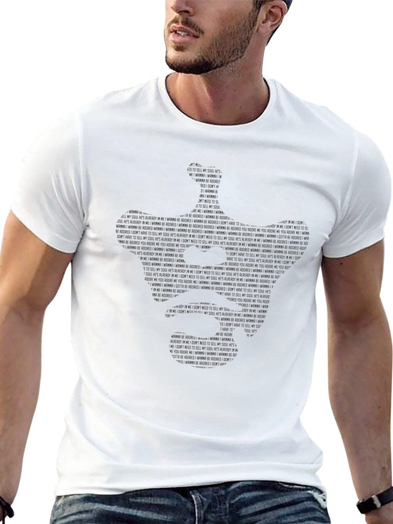 Lyric Silhouette Tee - Graphic Text Design