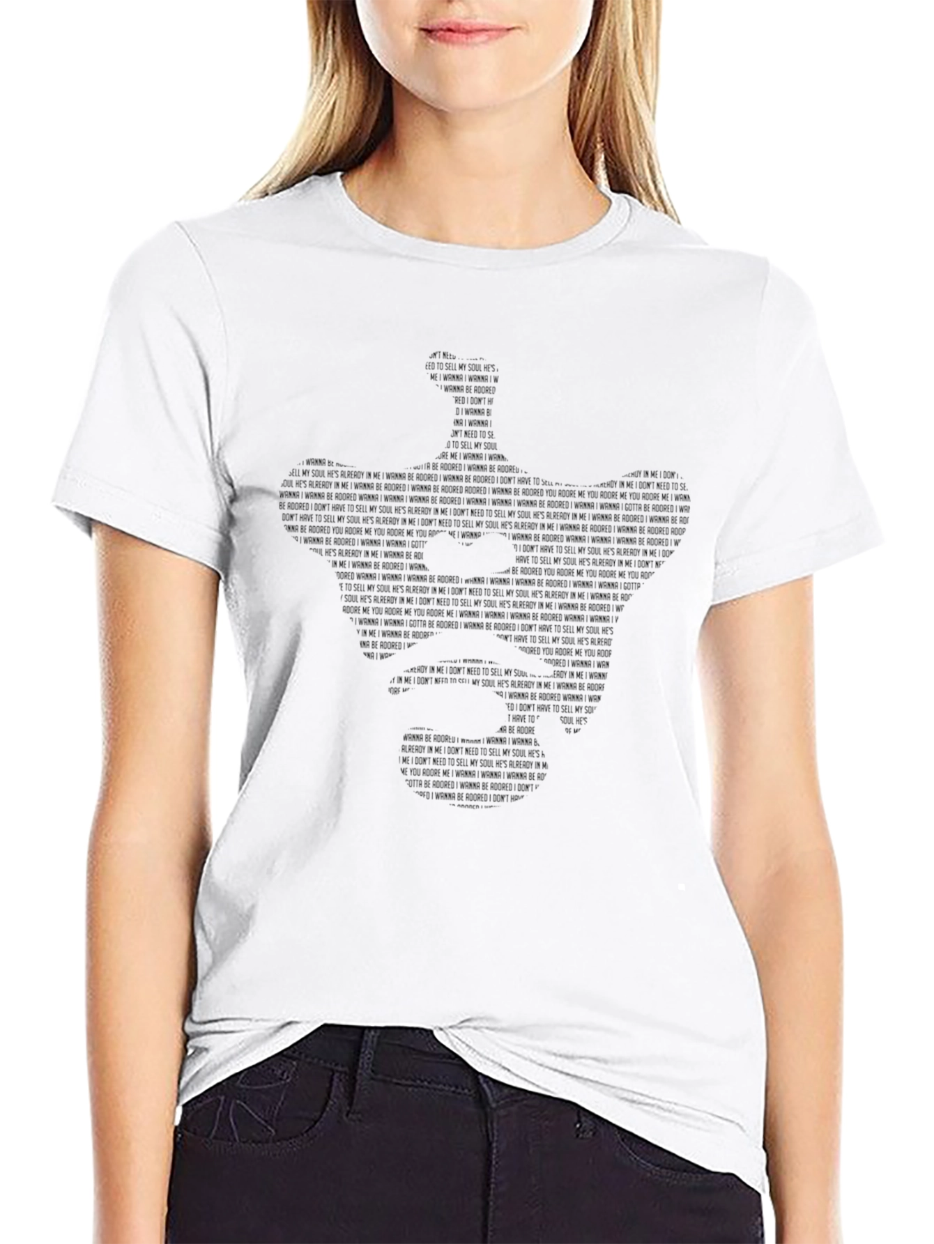 Lyric Silhouette Tee - Graphic Text Design