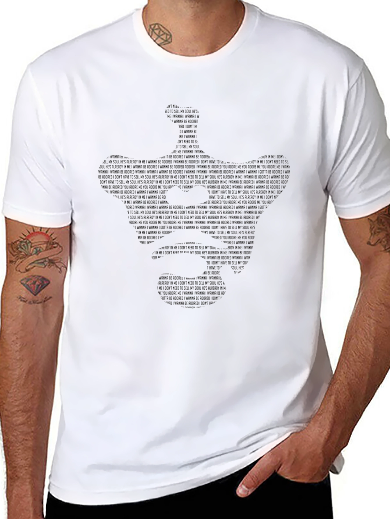 Lyric Silhouette Tee - Graphic Text Design