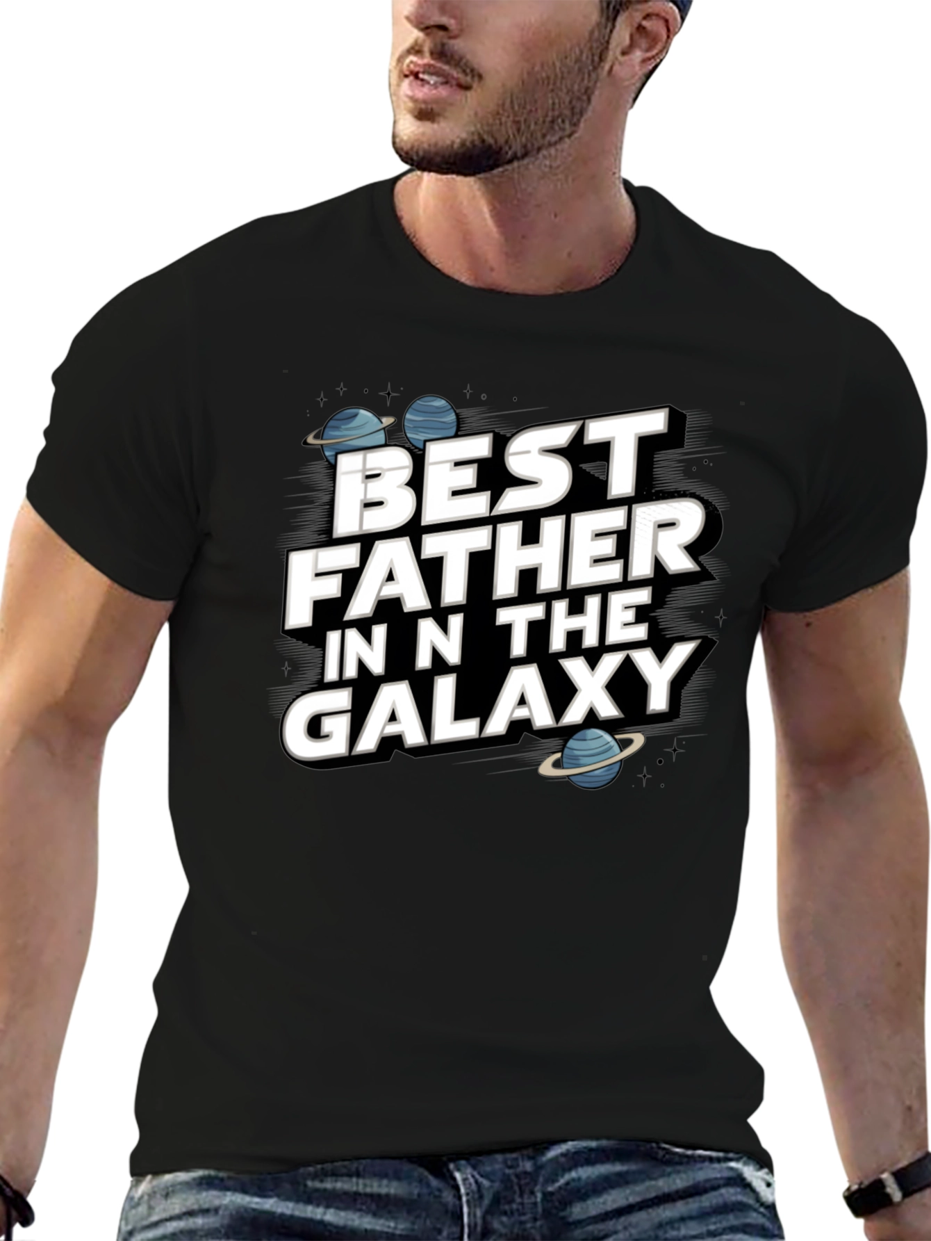 Best Father in the Galaxy Graphic T-Shirt
