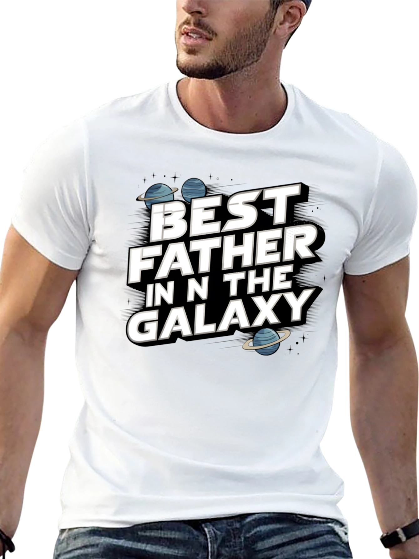 Best Father in the Galaxy Graphic T-Shirt