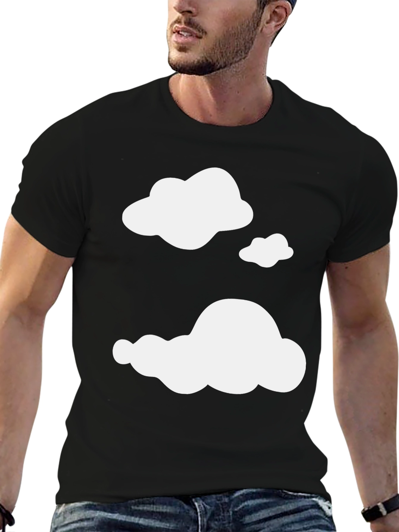 Cloud Print Black T-Shirt