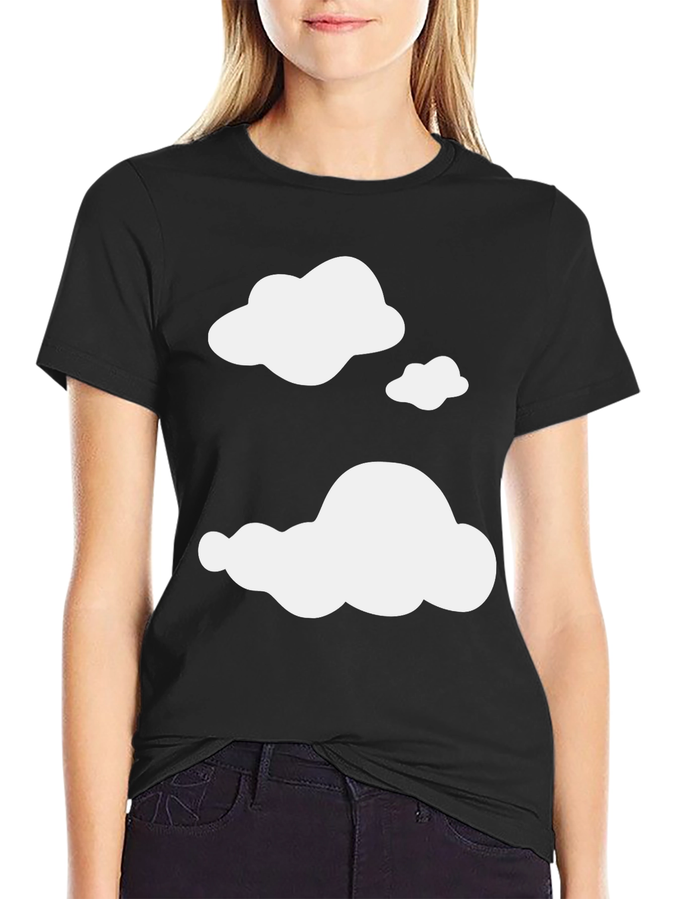 Cloud Print Black T-Shirt