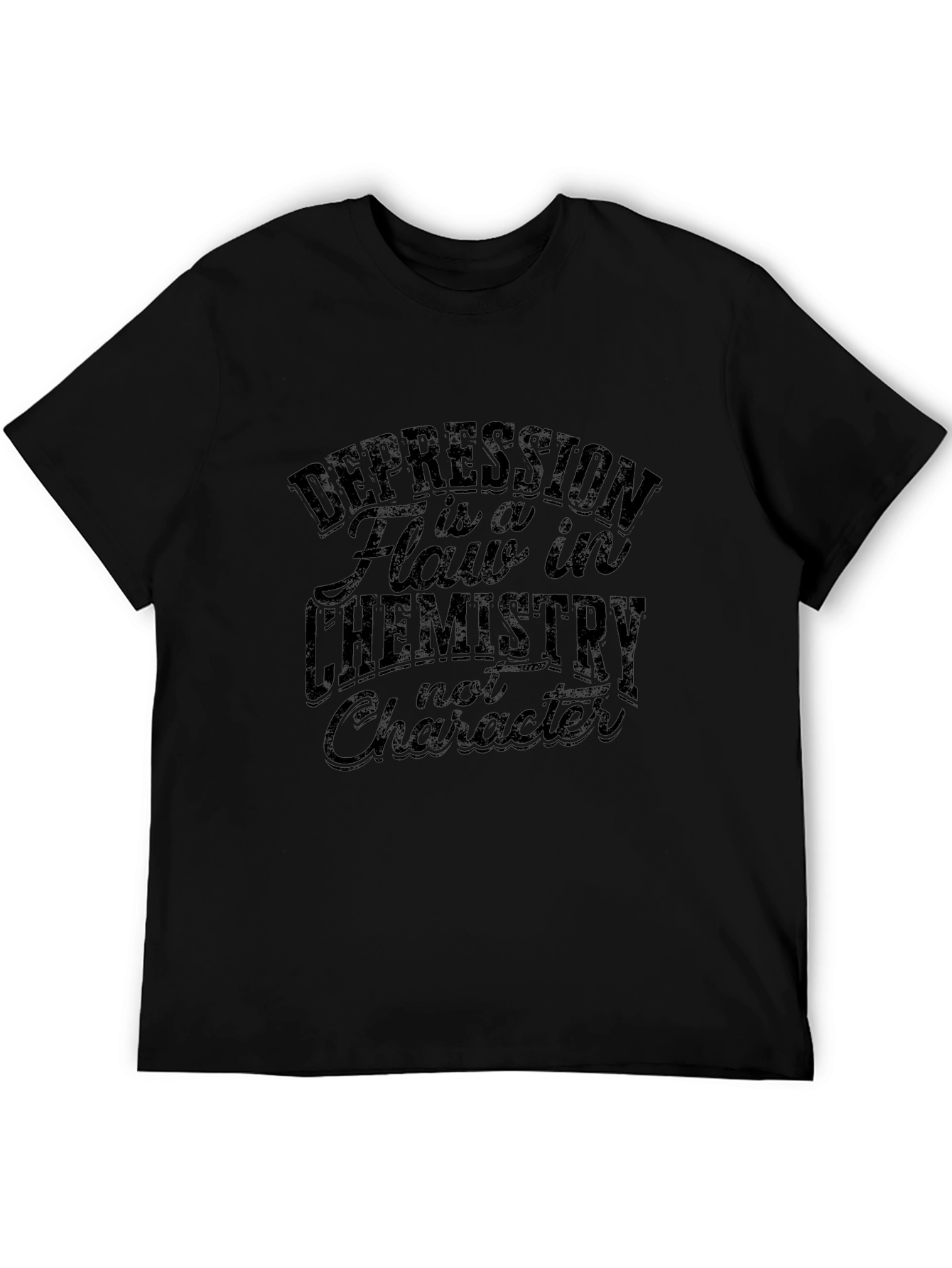 Depression Chemistry Flaw Black Graphic T-Shirt
