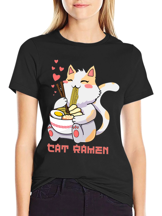 Cat Ramen T-Shirt: Cute Anime Style Tee
