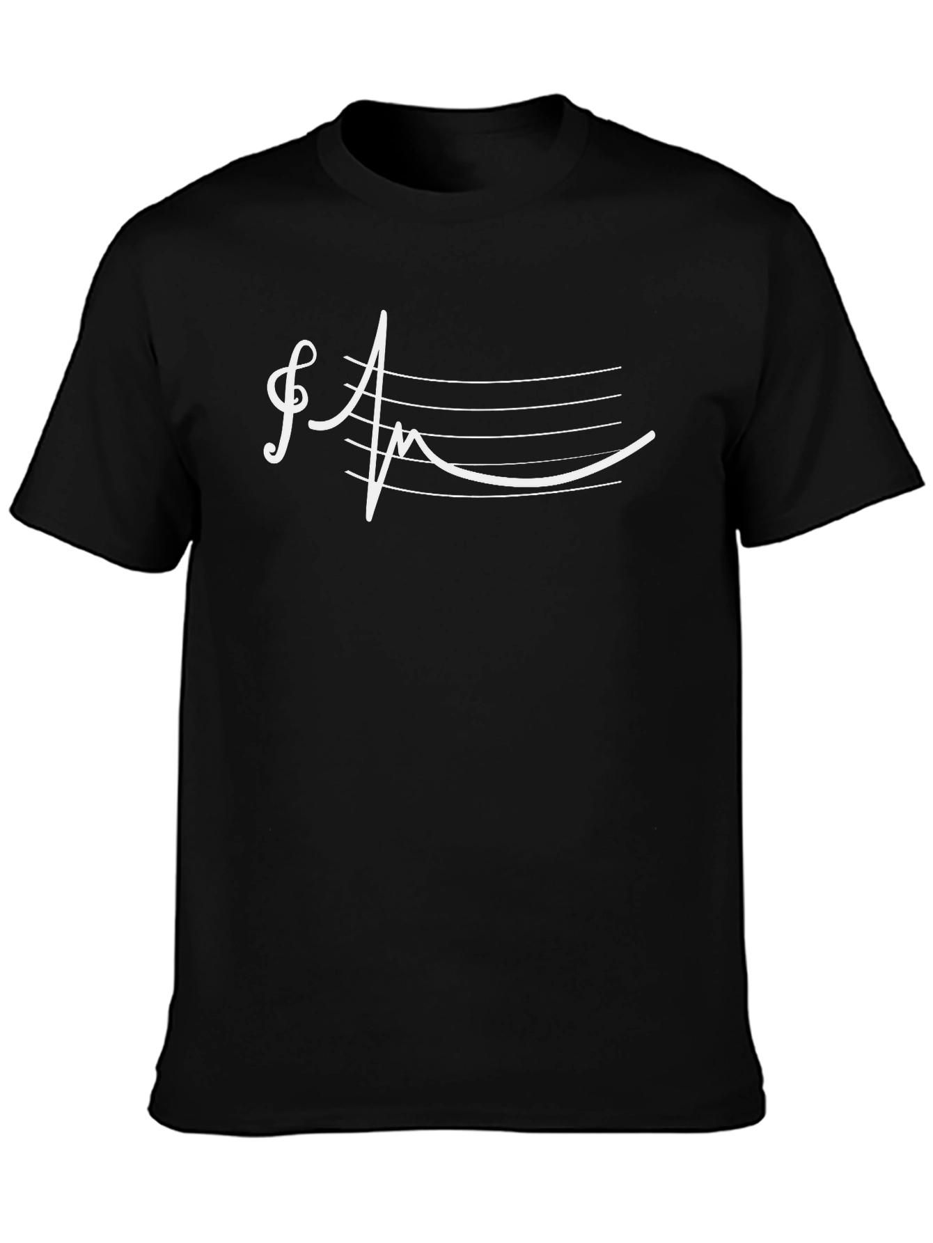 Musical Heartbeat T-Shirt - Black Cotton Tee