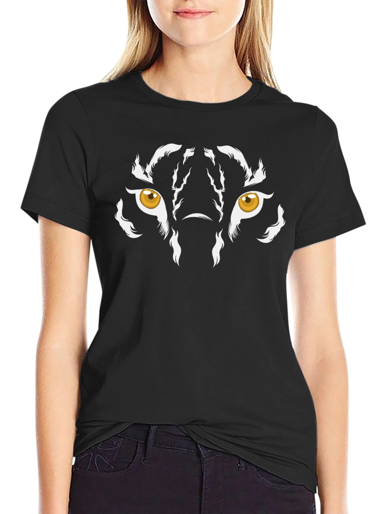 Tiger Eyes Graphic Tee - Mens Black T-Shirt
