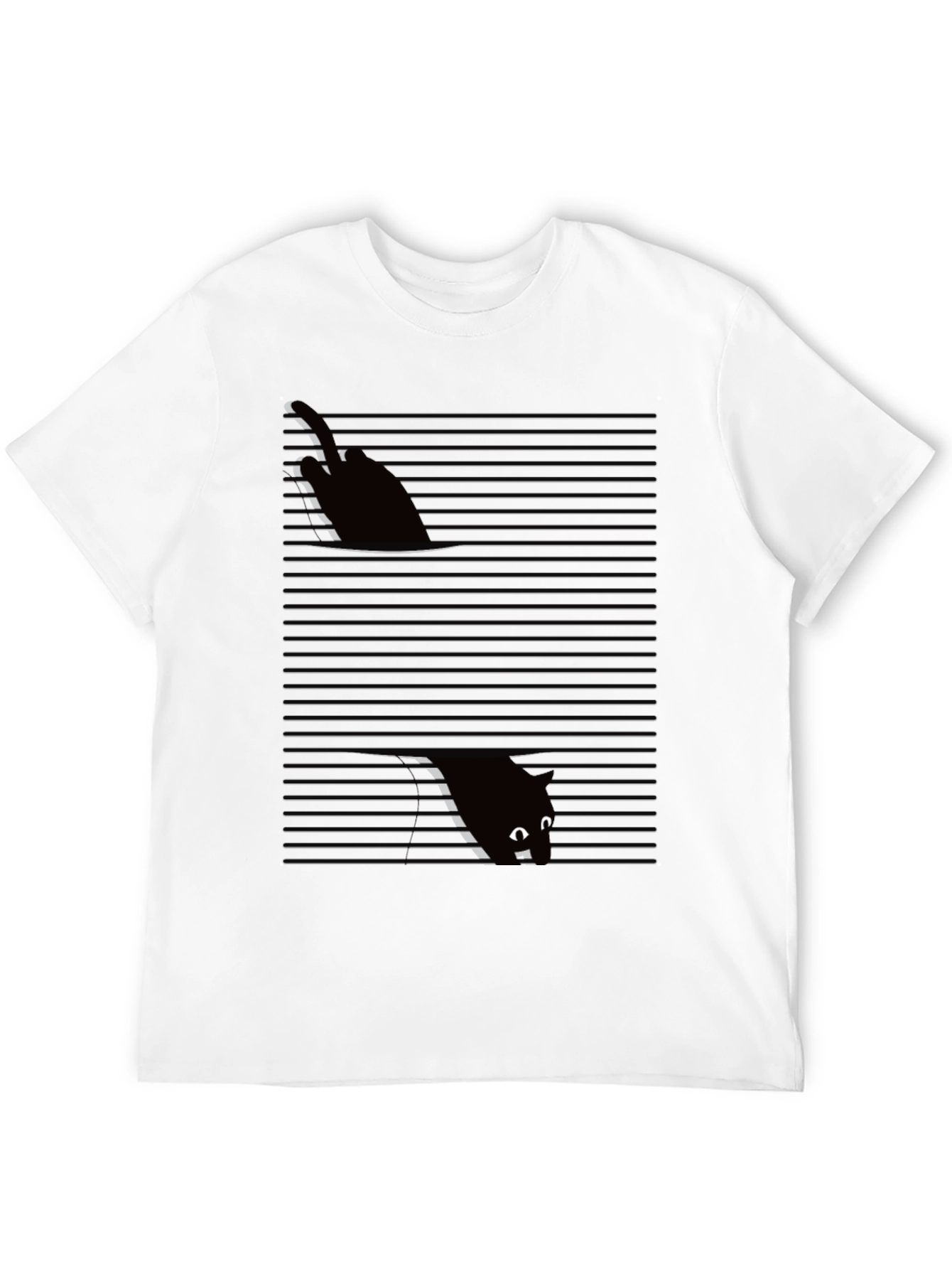 Peek-a-Boo Cat T-Shirt - Whimsical Graphic Tee
